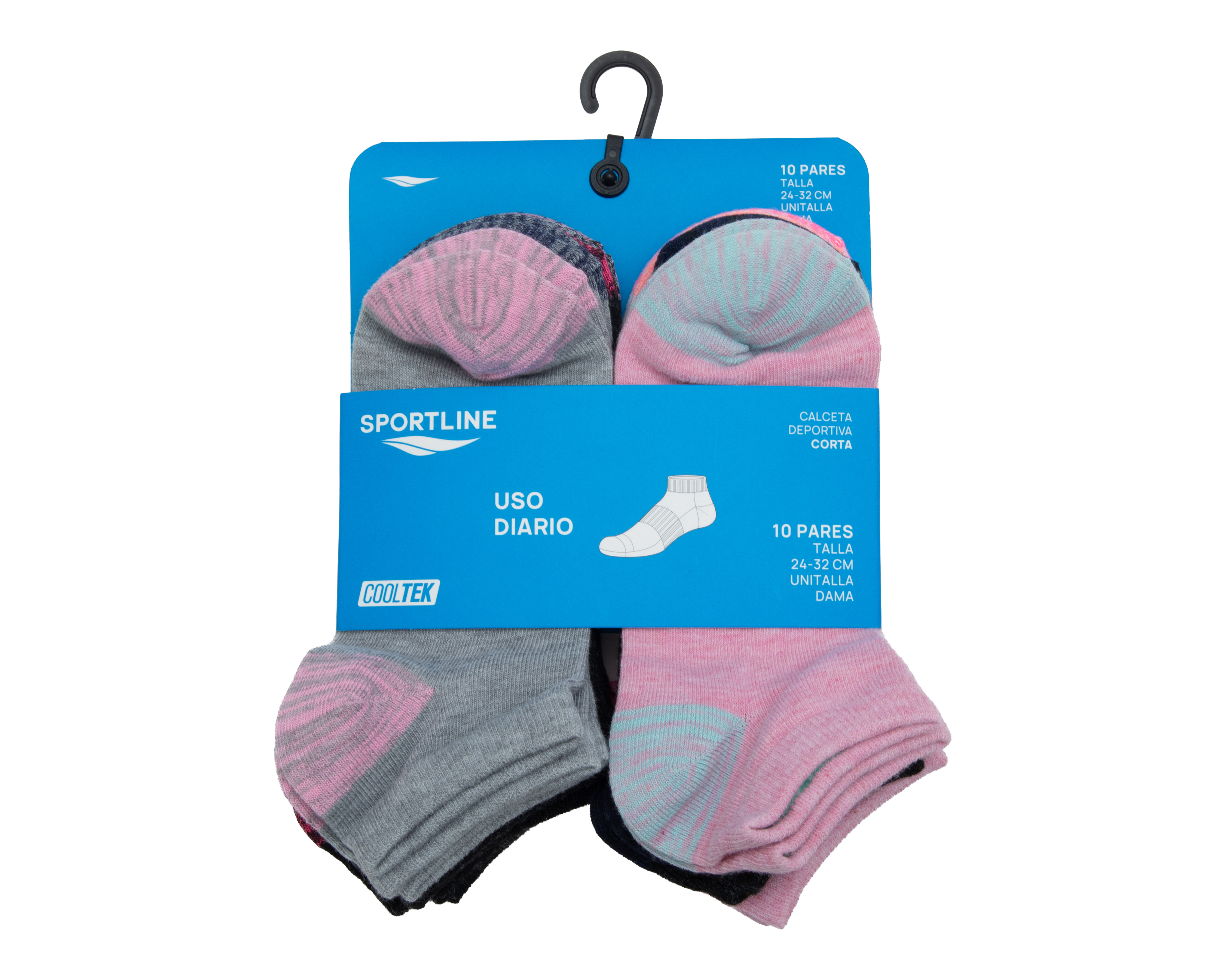 Foto 4 pulgar | Foto 3 | Calcetas Deportivas Sportline para Mujer 10 Pares