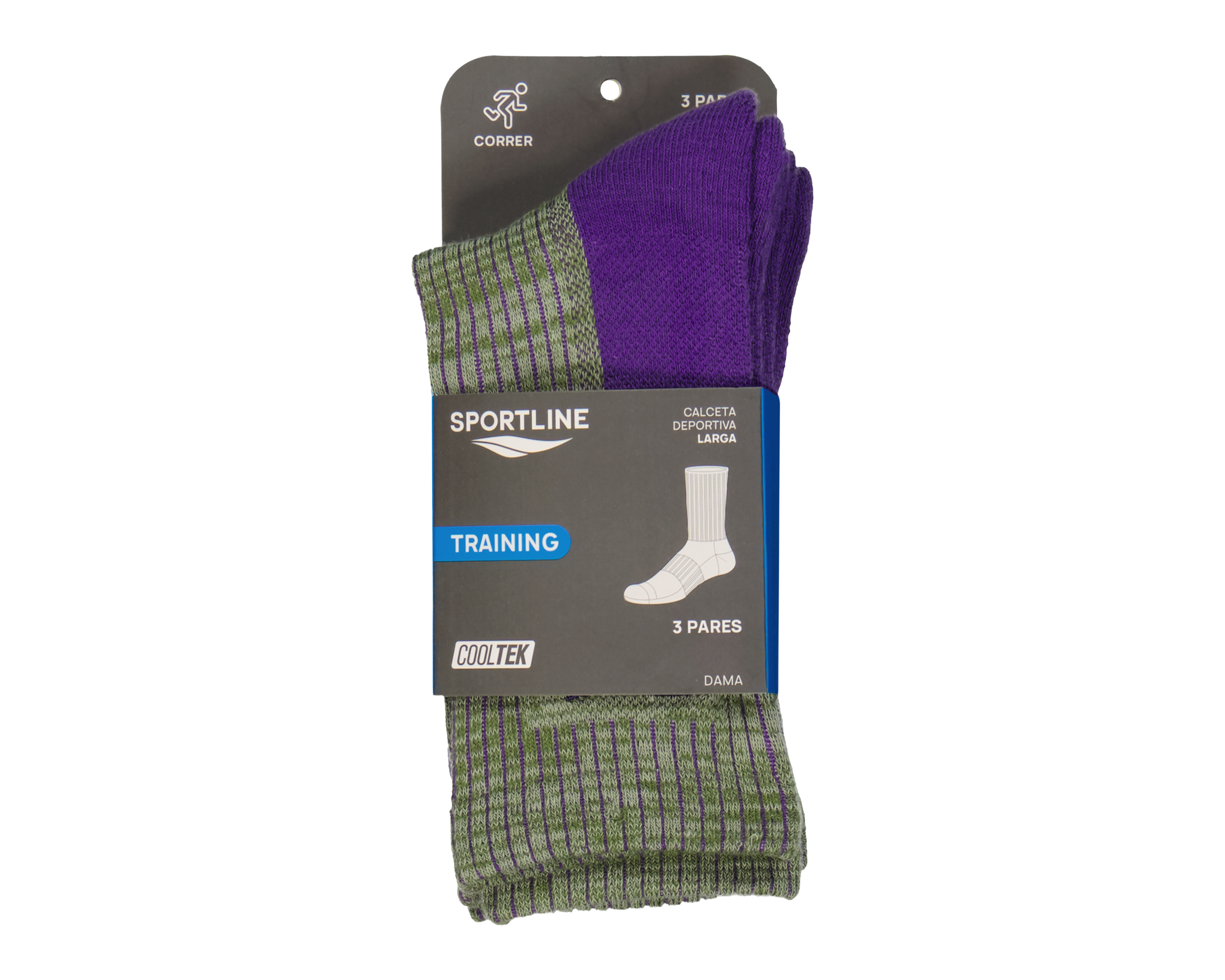Foto 3 | Foto 3 | Calcetas Largas Deportivas Sportline para Mujer 3 Pares