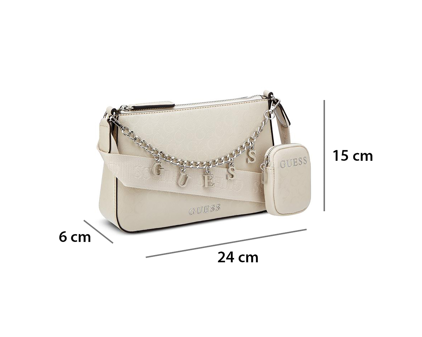 Foto 5 | Foto 5 | Bolsa Cruzada Guess Fiora con Monedero