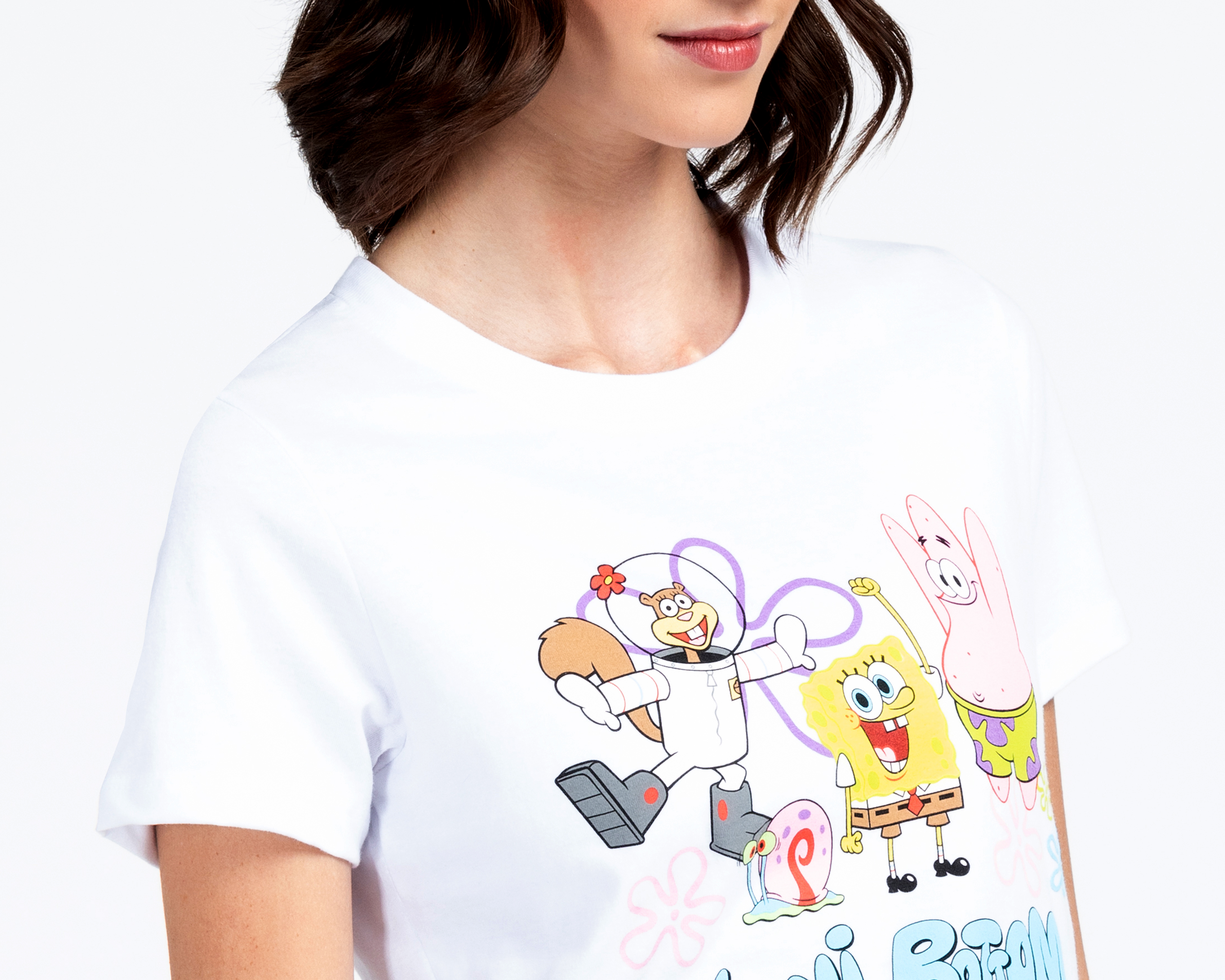 Foto 4 pulgar | Foto 3 | Playera Estampada Bob Esponja para Mujer