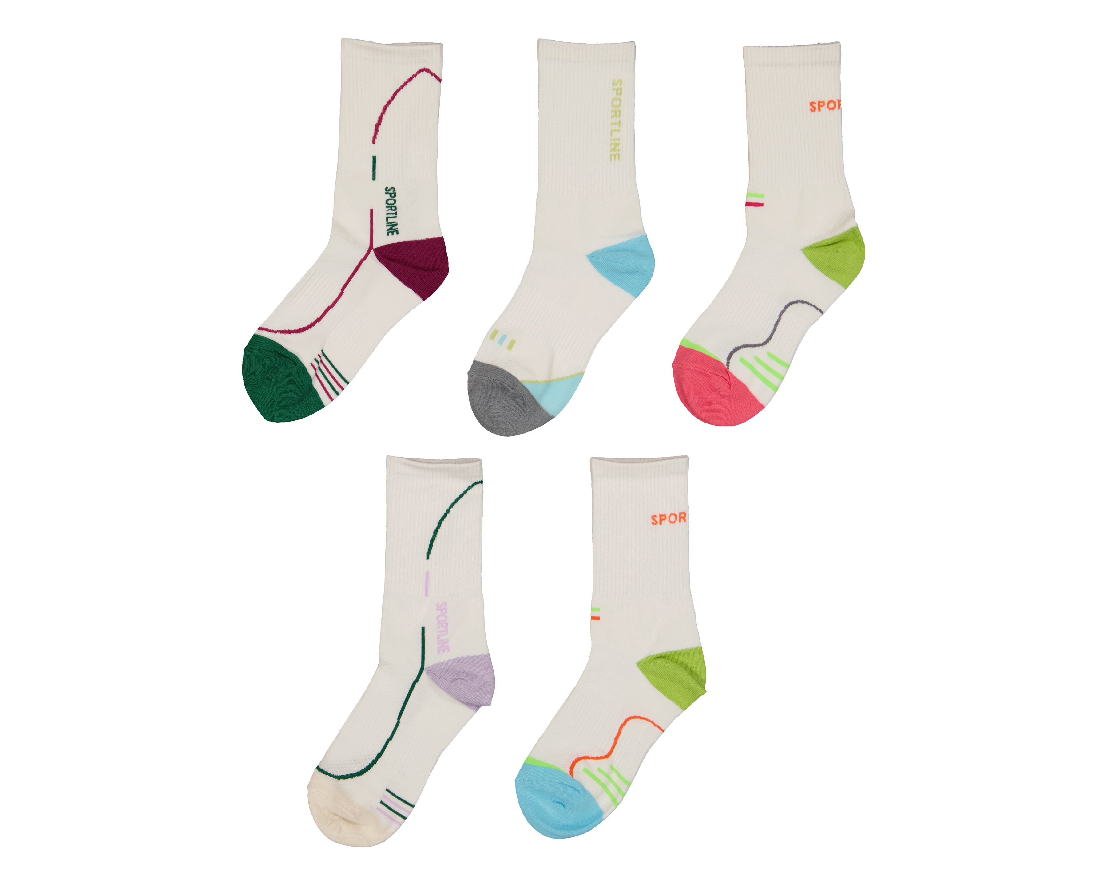 Calcetas Deportivas Sportline para Mujer 5 Pares