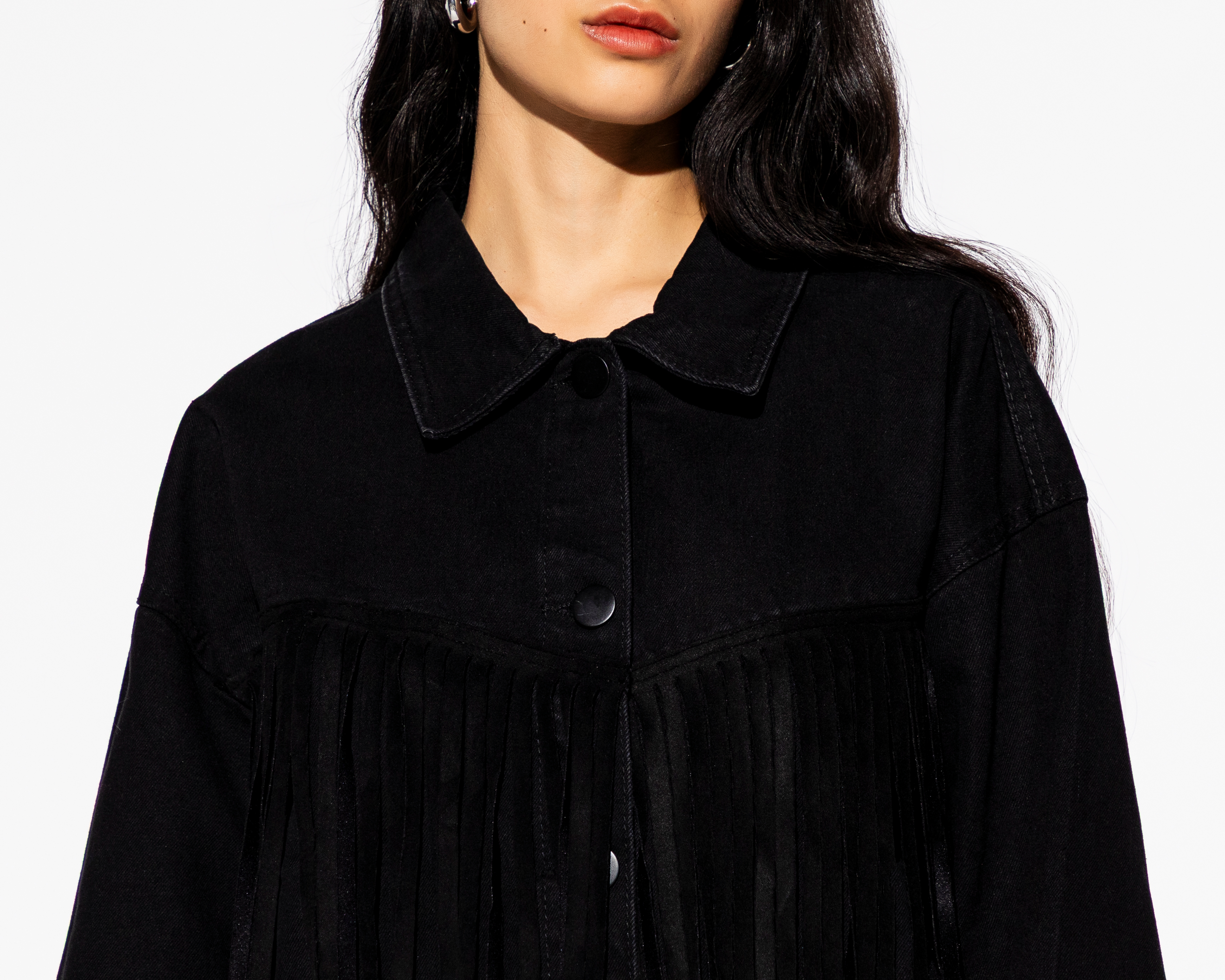 Foto 4 | Foto 4 | Chamarra de Algodón con Flecos Strona para Mujer