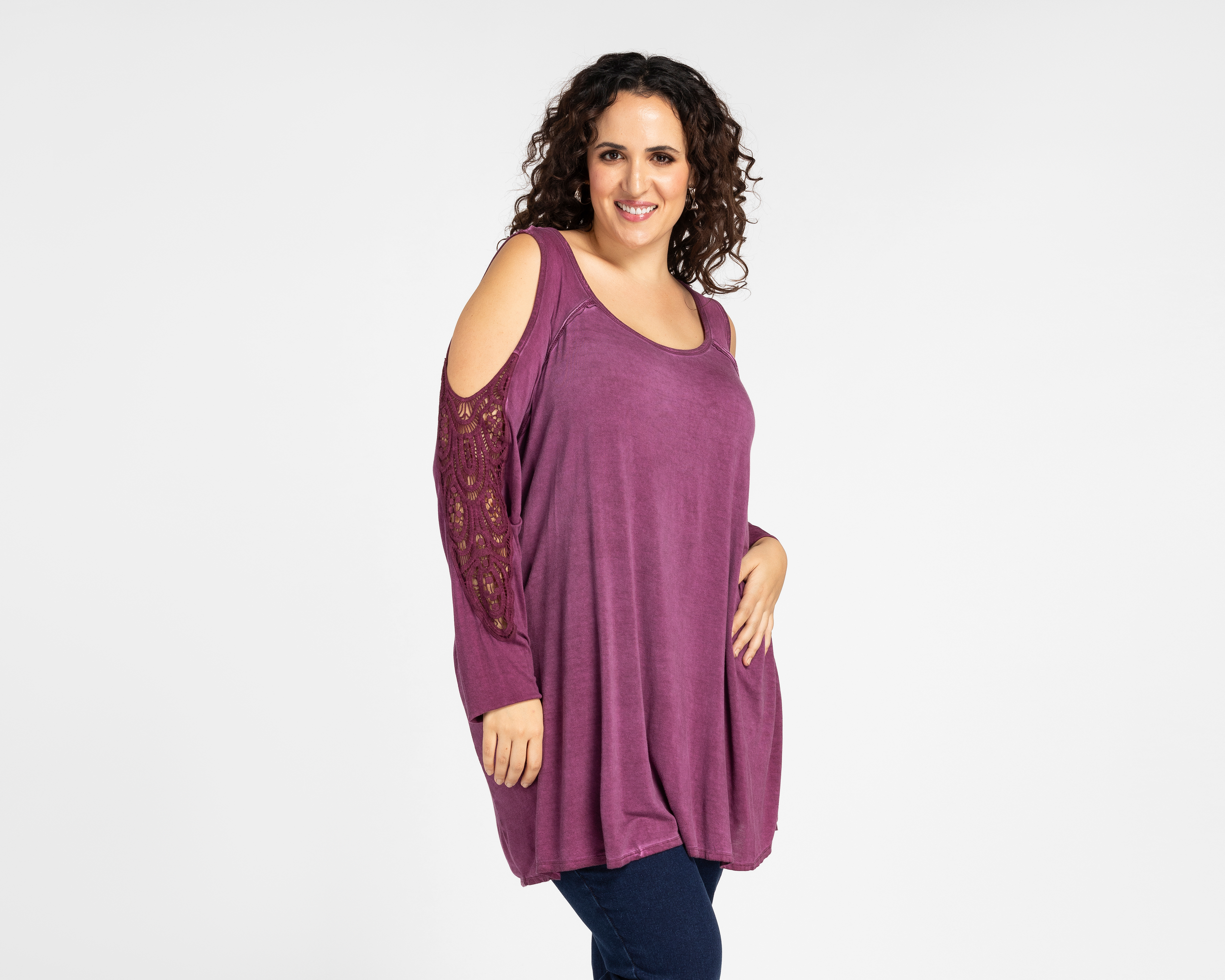 Foto 2 pulgar | Foto 1 | Blusa Lady Sun Manga con Hombros Descubiertos