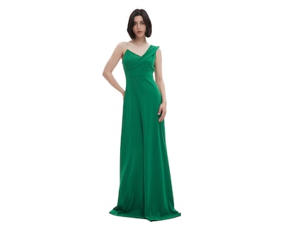 Foto 3 | Foto 3 | Vestido de Noche Meirius Largo Verde con Hombro Descubierto