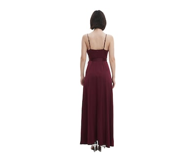 Foto 2 | Foto 2 | Vestido de Noche Meirius Largo Tinto con Tirantes