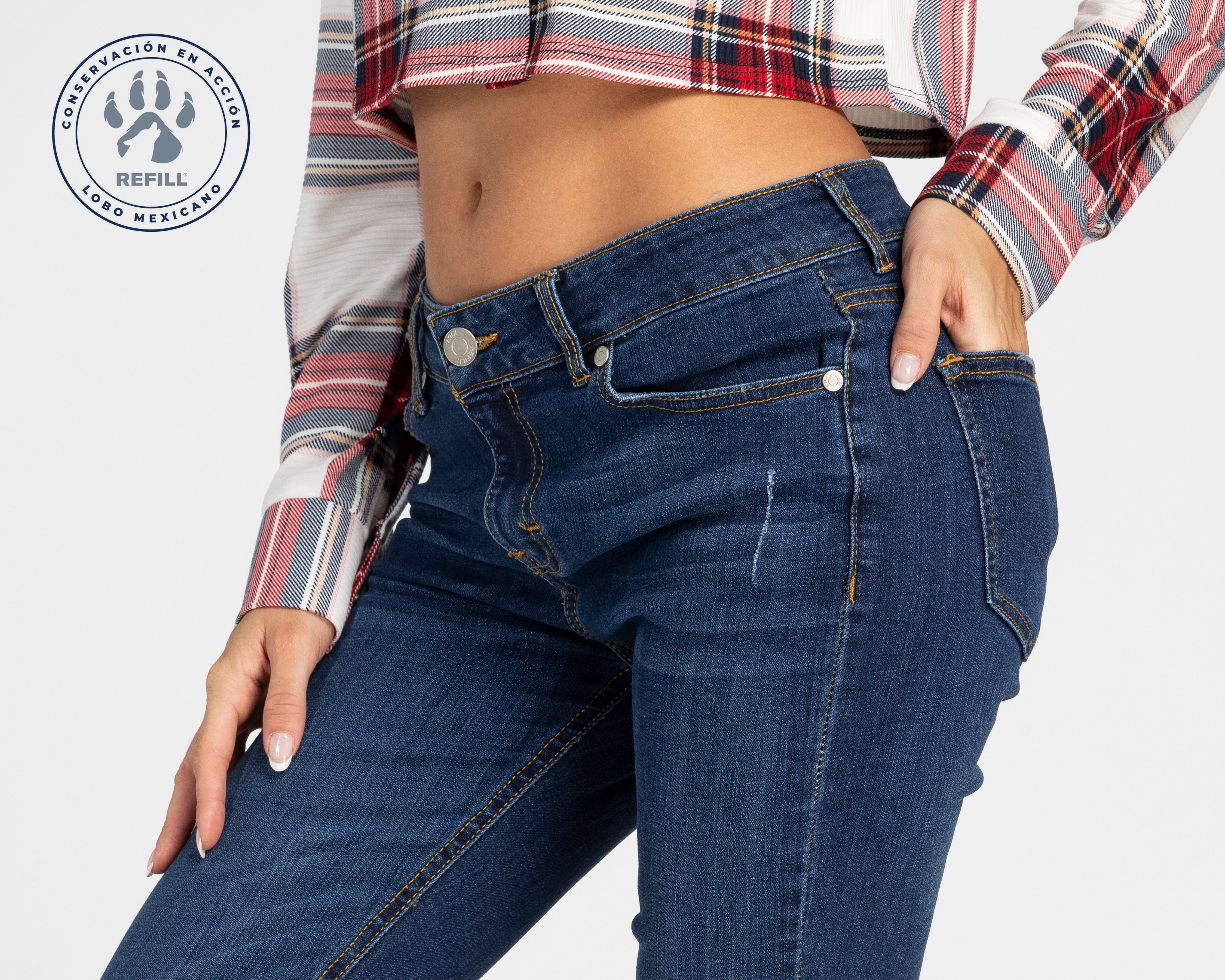 Foto 5 pulgar | Foto 4 | Jeans Skinny Refill para Mujer