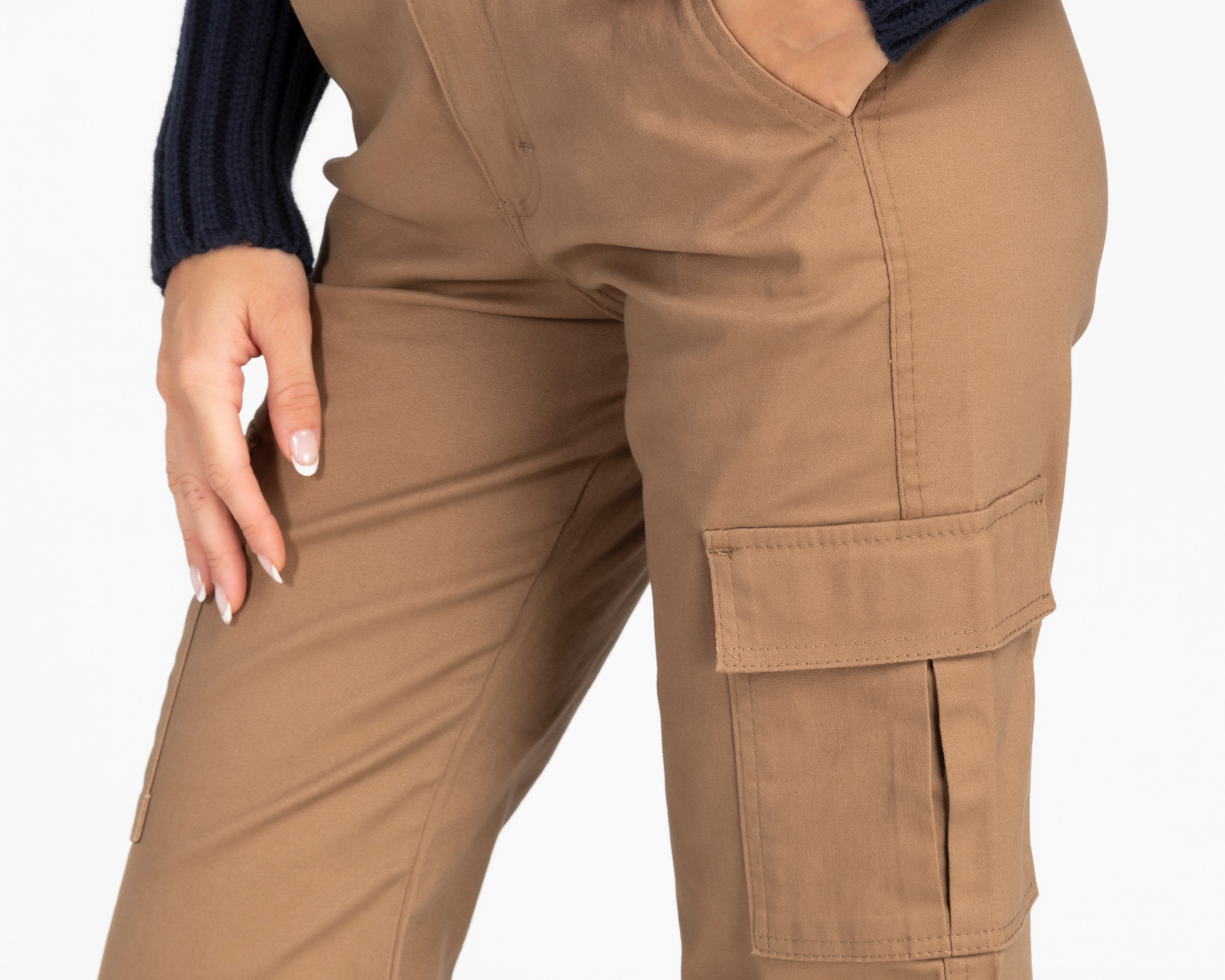 Foto 5 pulgar | Foto 4 | Pantalón Cargo Refill Caqui para Mujer