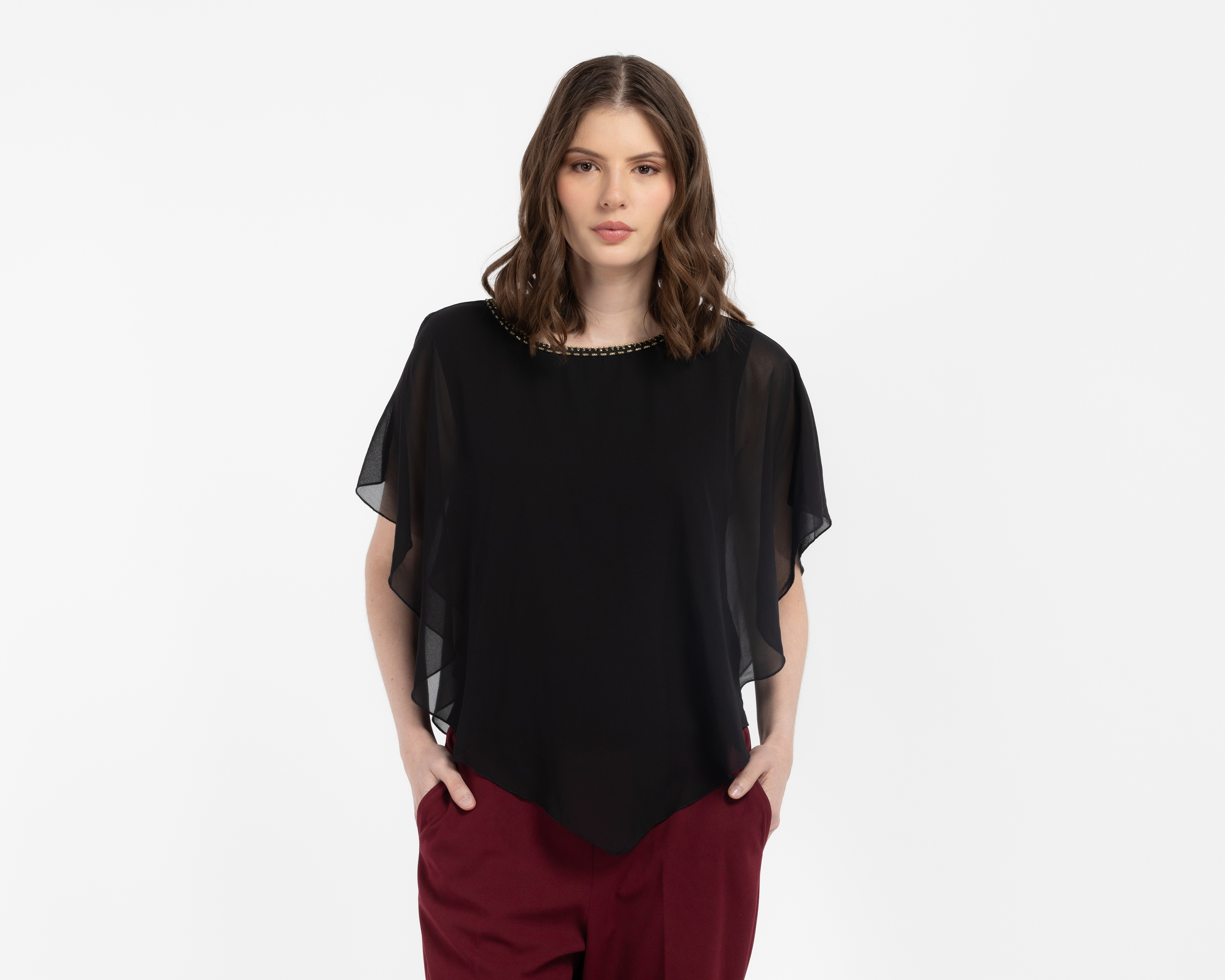 Foto 2 pulgar | Foto 1 | Blusa Negra Lady Sun para Mujer