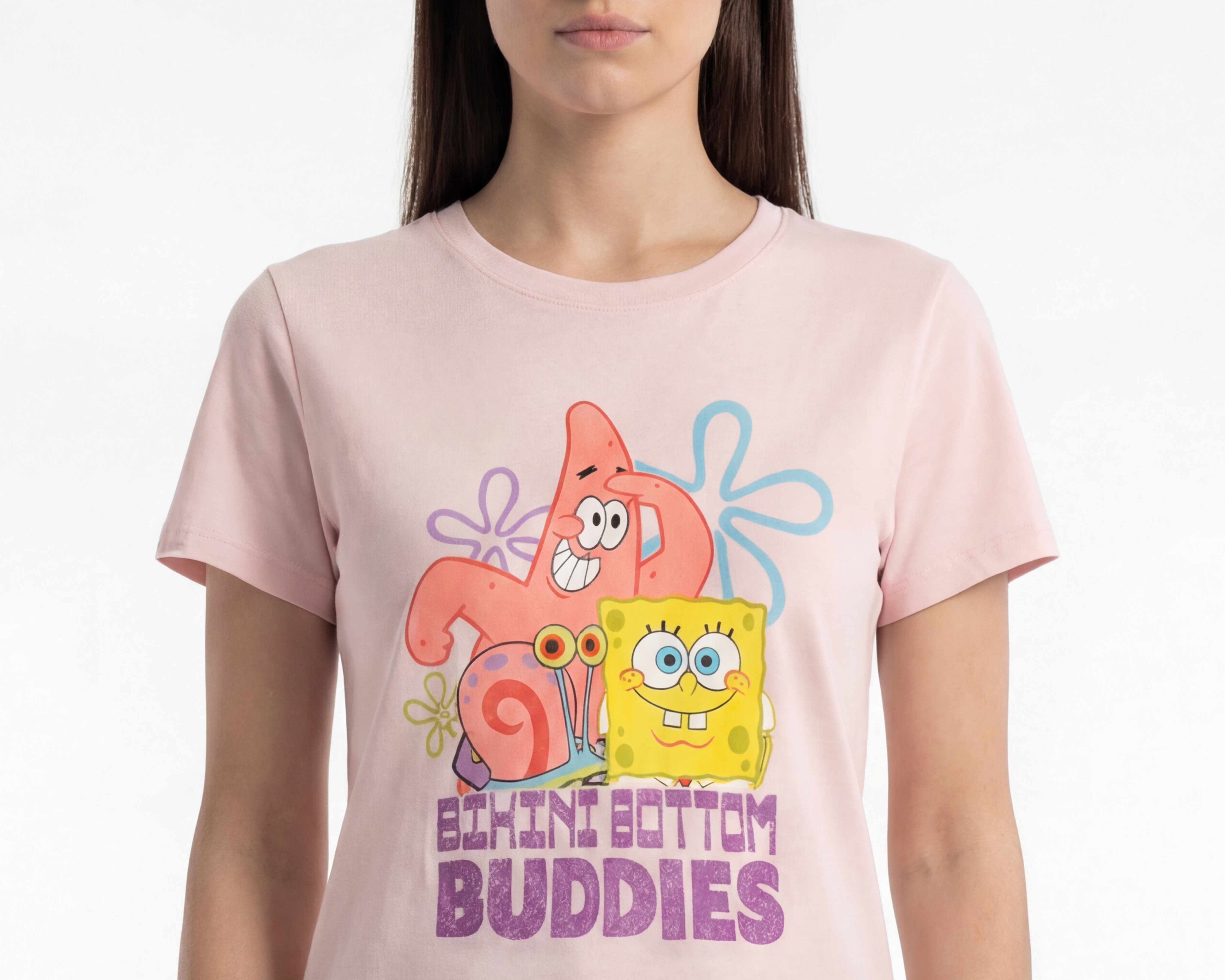 Foto 5 pulgar | Foto 4 | Playera Estampada Bob Esponja para Mujer