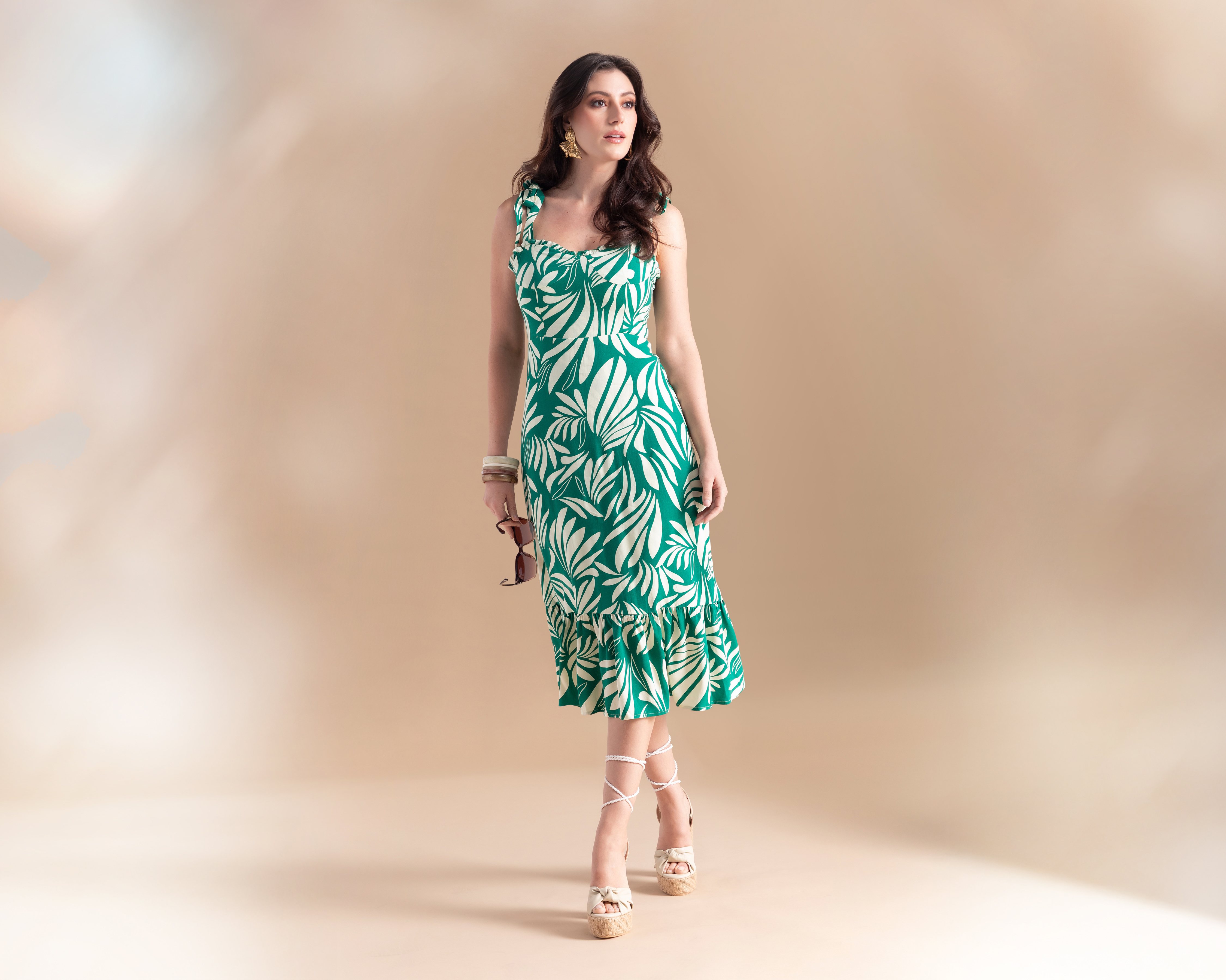 Vestido Casual Jennifer Lopez Midi Verde para Mujer