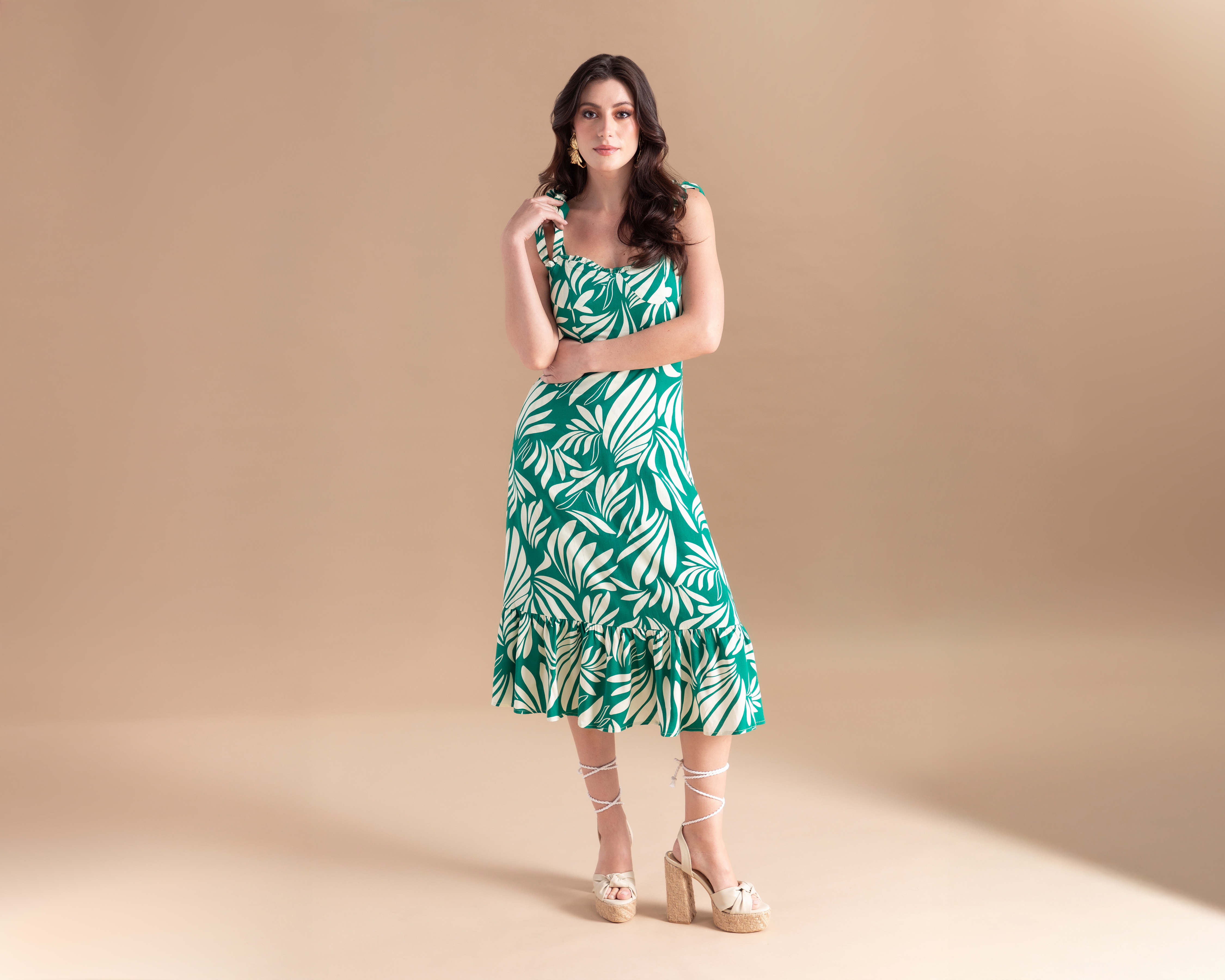 Foto 2 | Foto 2 | Vestido Casual Jennifer Lopez Midi Verde para Mujer