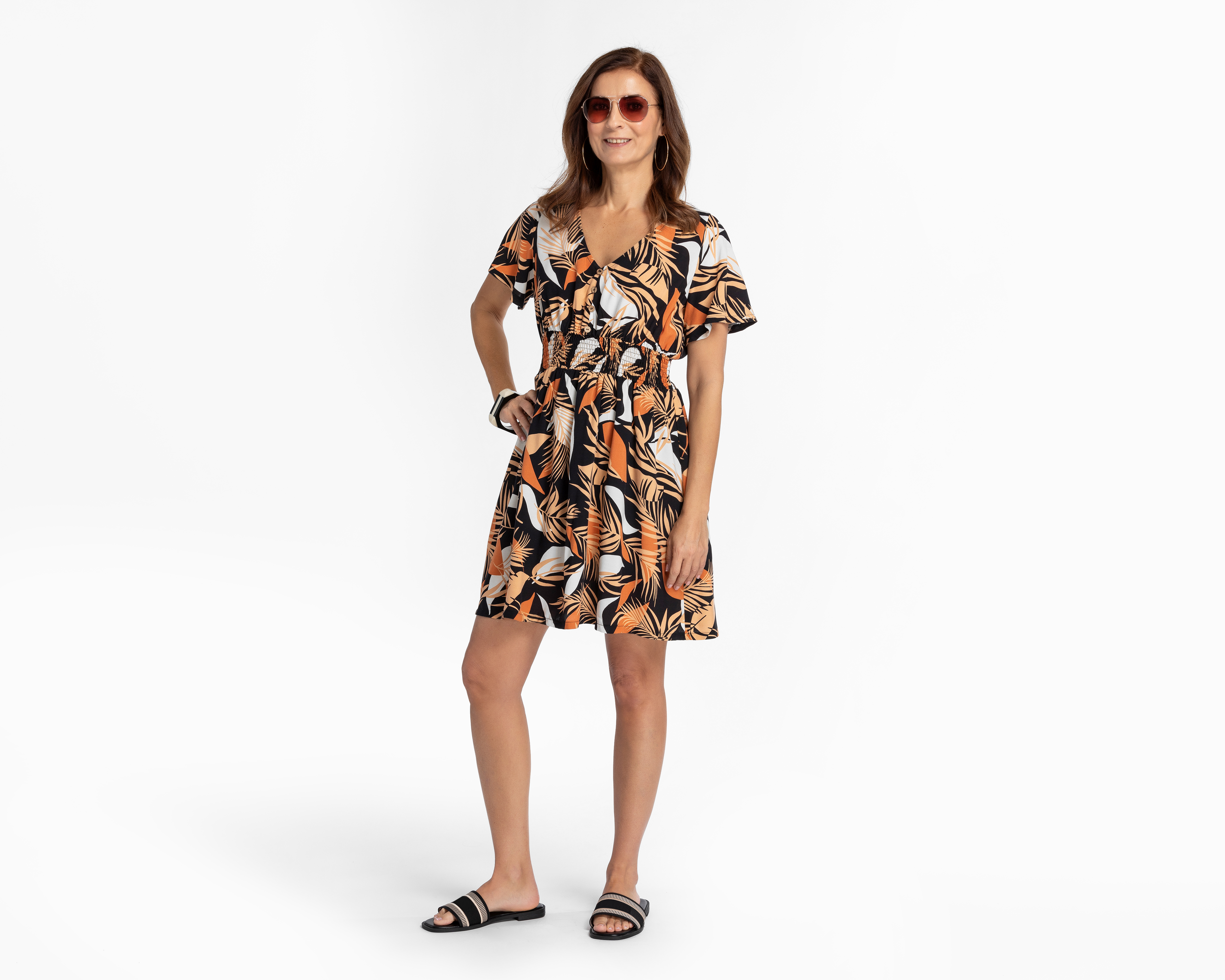 Foto 3 pulgar | Foto 2 | Vestido Lady Sun Casual Cuello V Manga Corta Estampado Floral