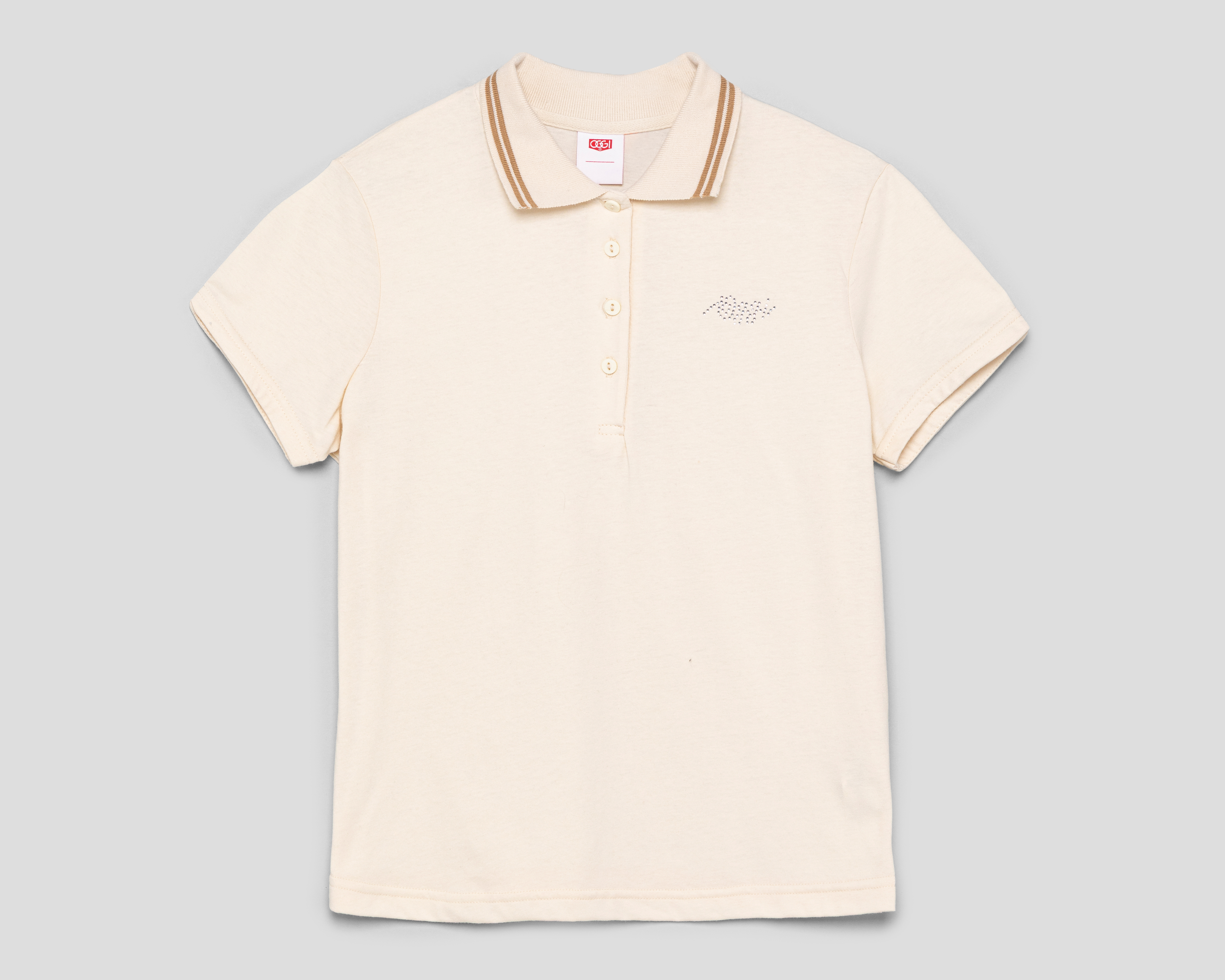 Playera Polo Oggi Crema para Mujer