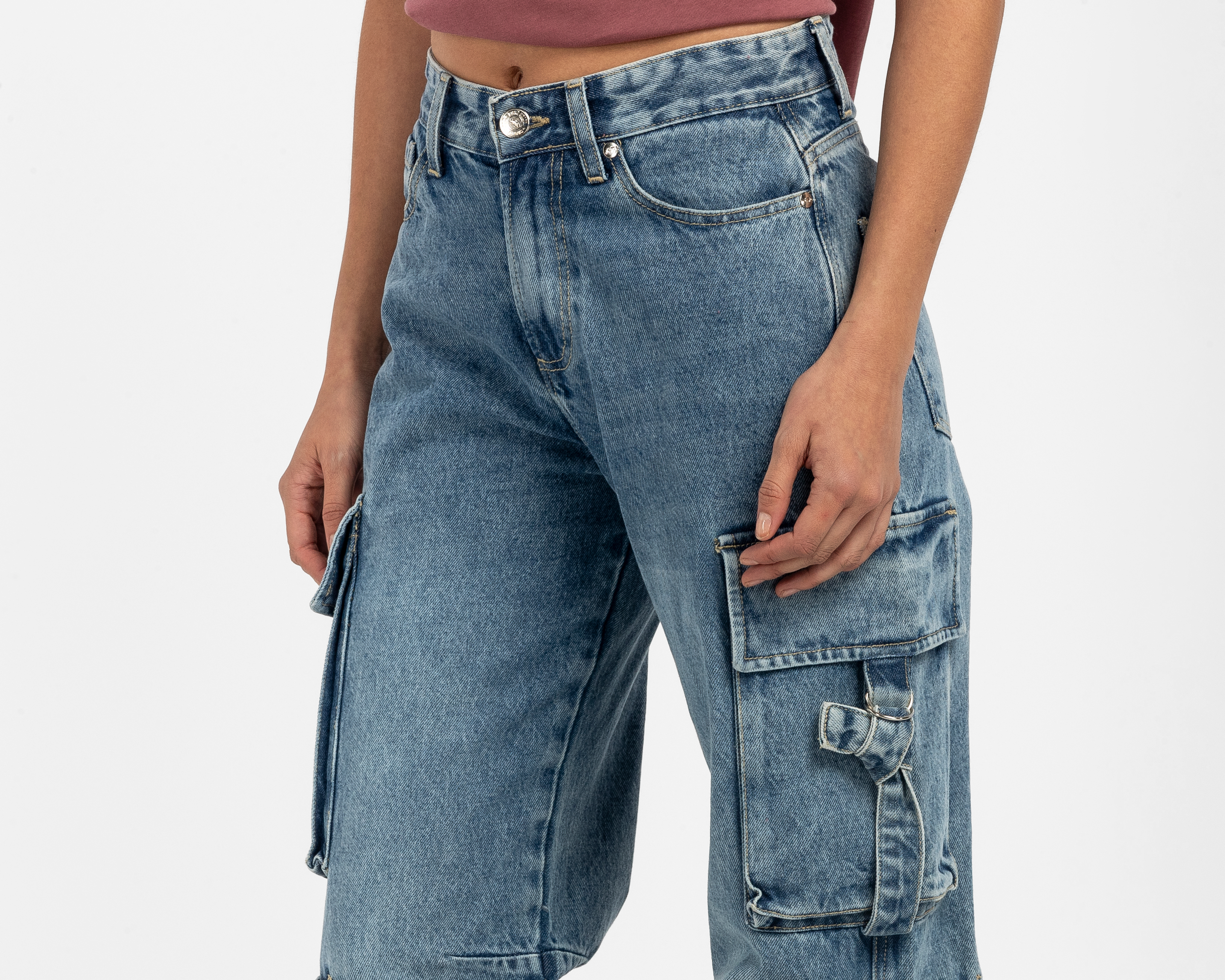 Foto 5 pulgar | Foto 4 | Pantalón Cargo Ecko Red Azul para Mujer