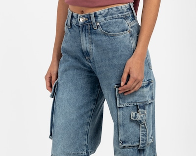 Foto 4 | Foto 4 | Pantalón Cargo Ecko Red Azul para Mujer