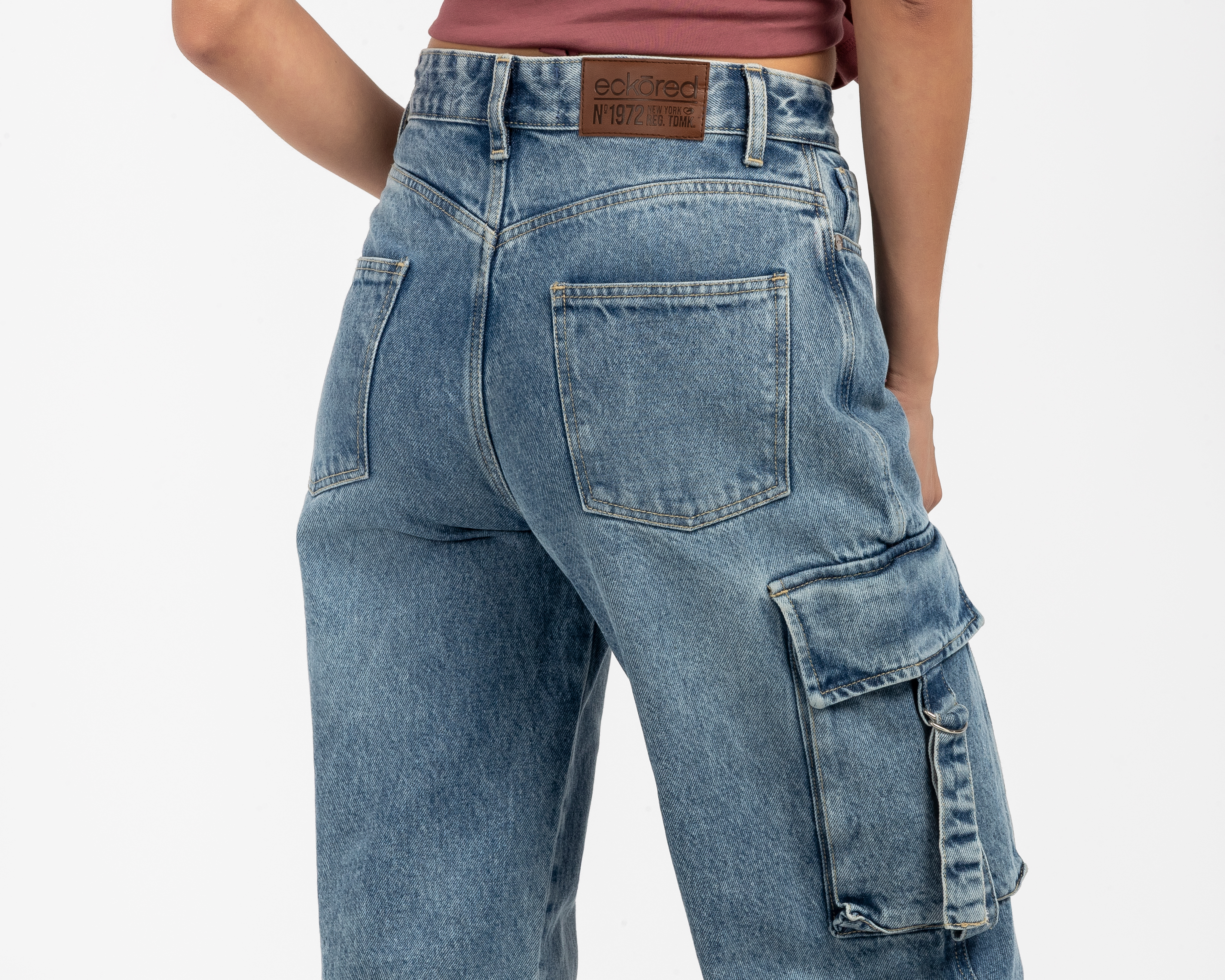 Foto 6 pulgar | Foto 5 | Pantalón Cargo Ecko Red Azul para Mujer