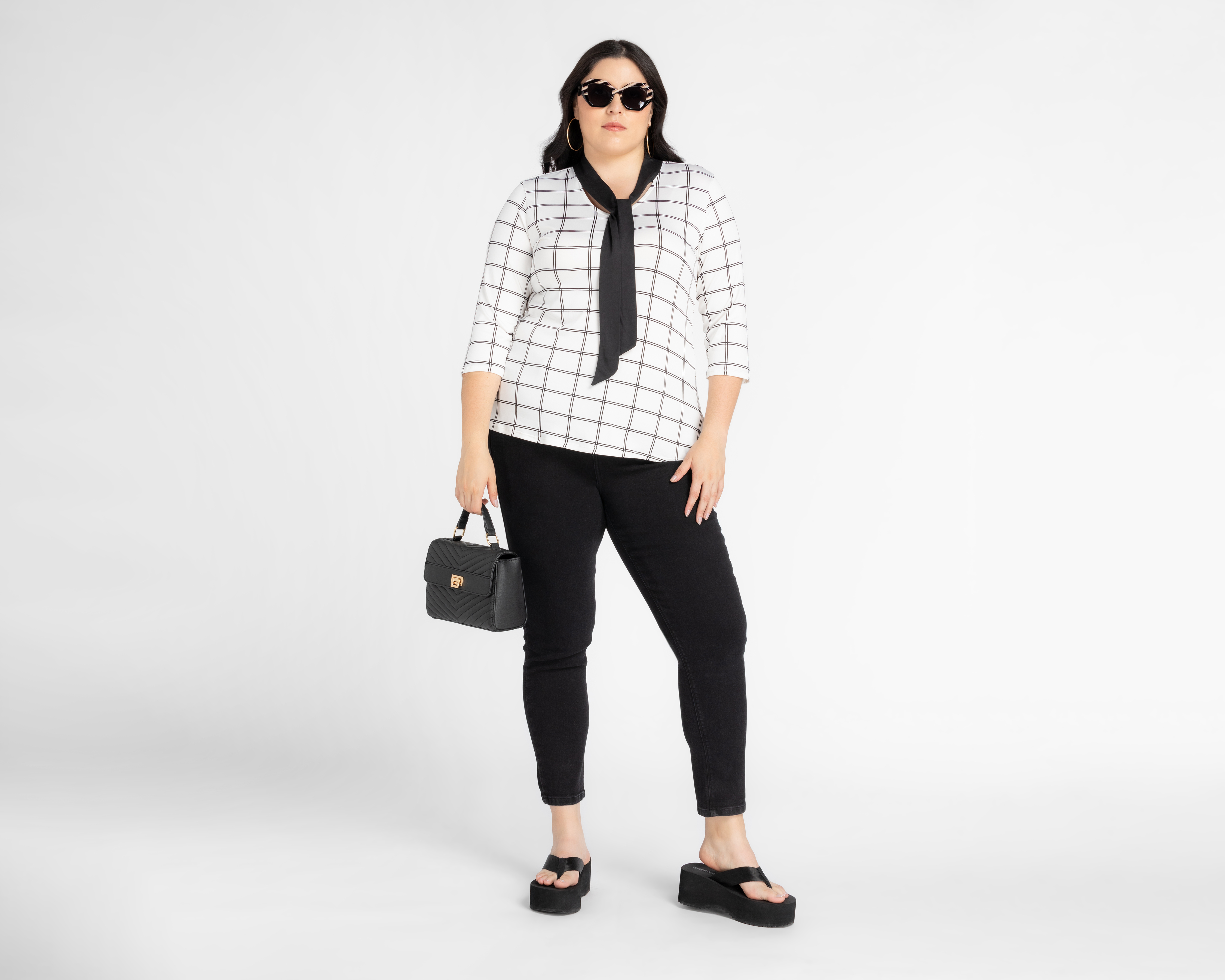 Foto 3 | Foto 2 | Blusa Lady Sun Manga 3/4 a Cuadros