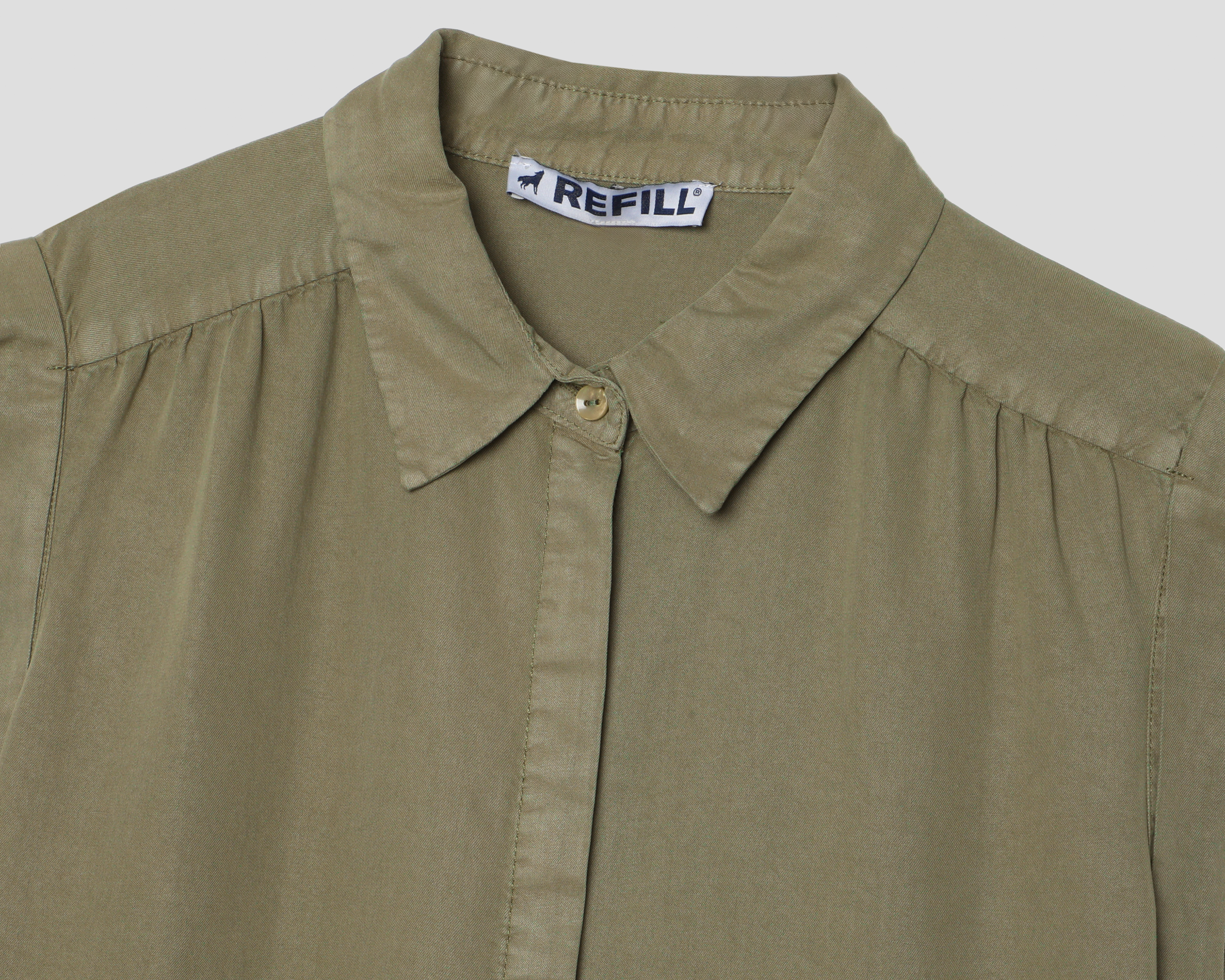 Foto 4 pulgar | Foto 3 | Vestido Casual Refill Corto Verde Olivo con Botones para Mujer