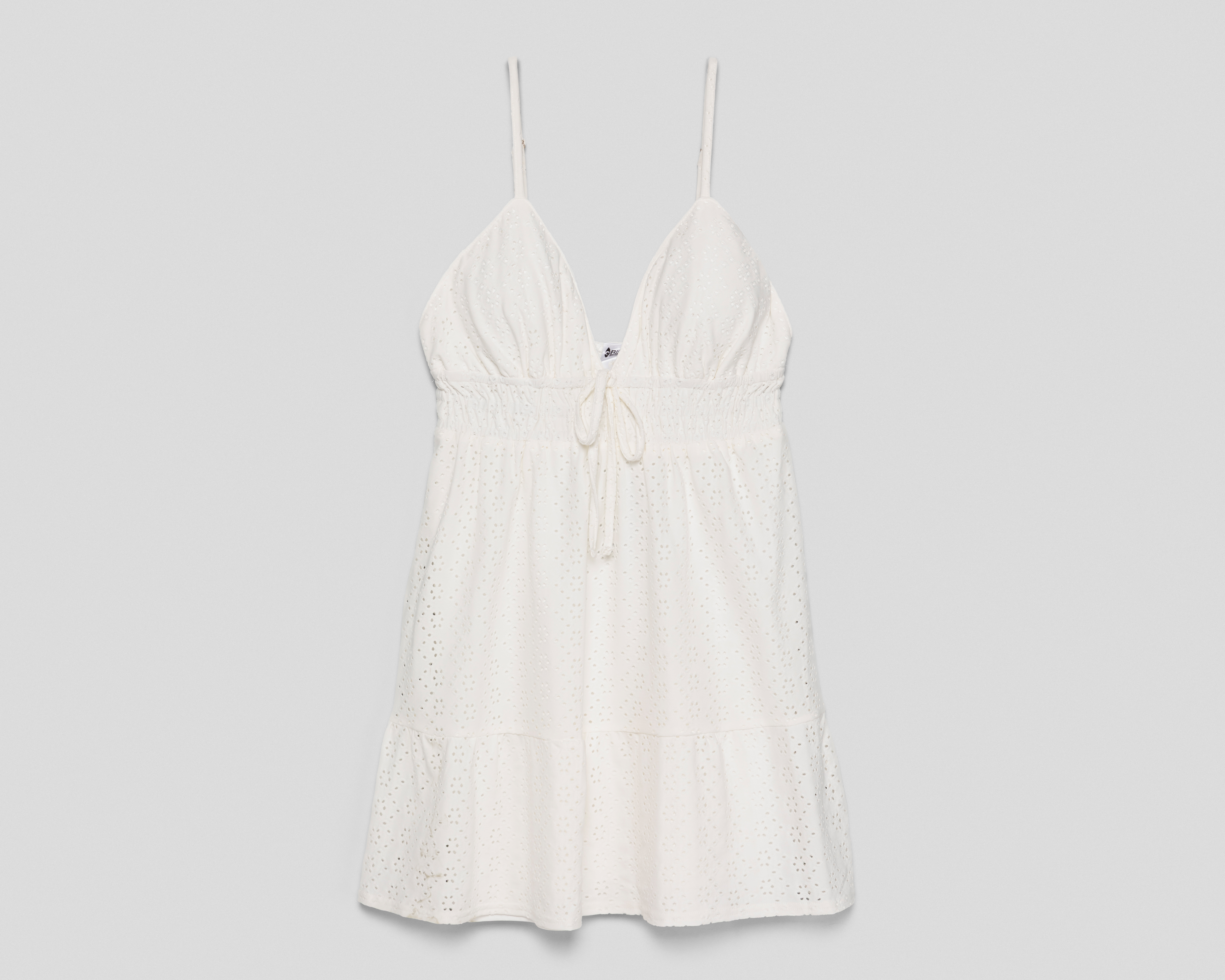 Vestido de Playa Rio Beach Blanco con Eyelet para Mujer