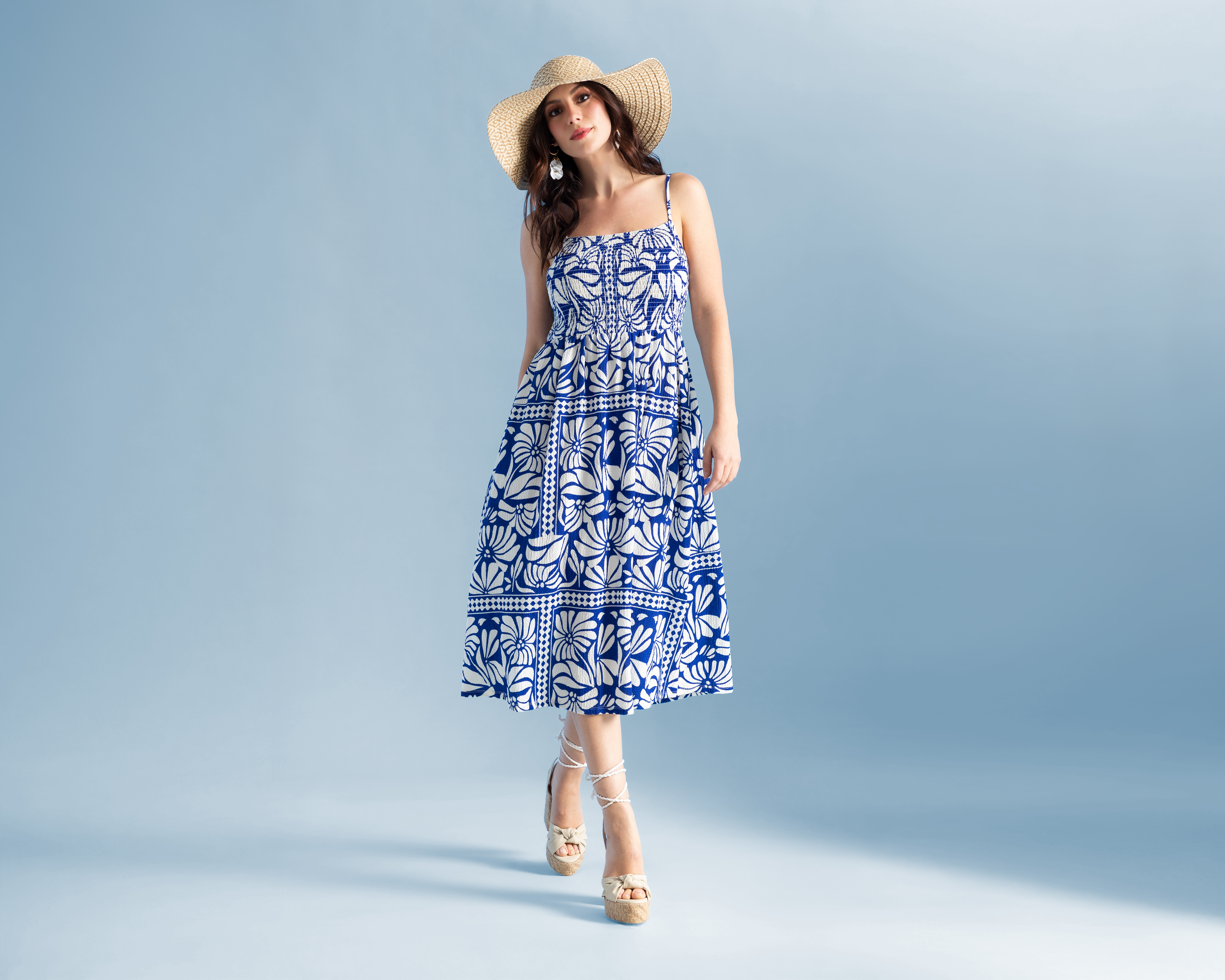 Vestido de Playa Jennifer Lopez Largo con Tirantes para Mujer