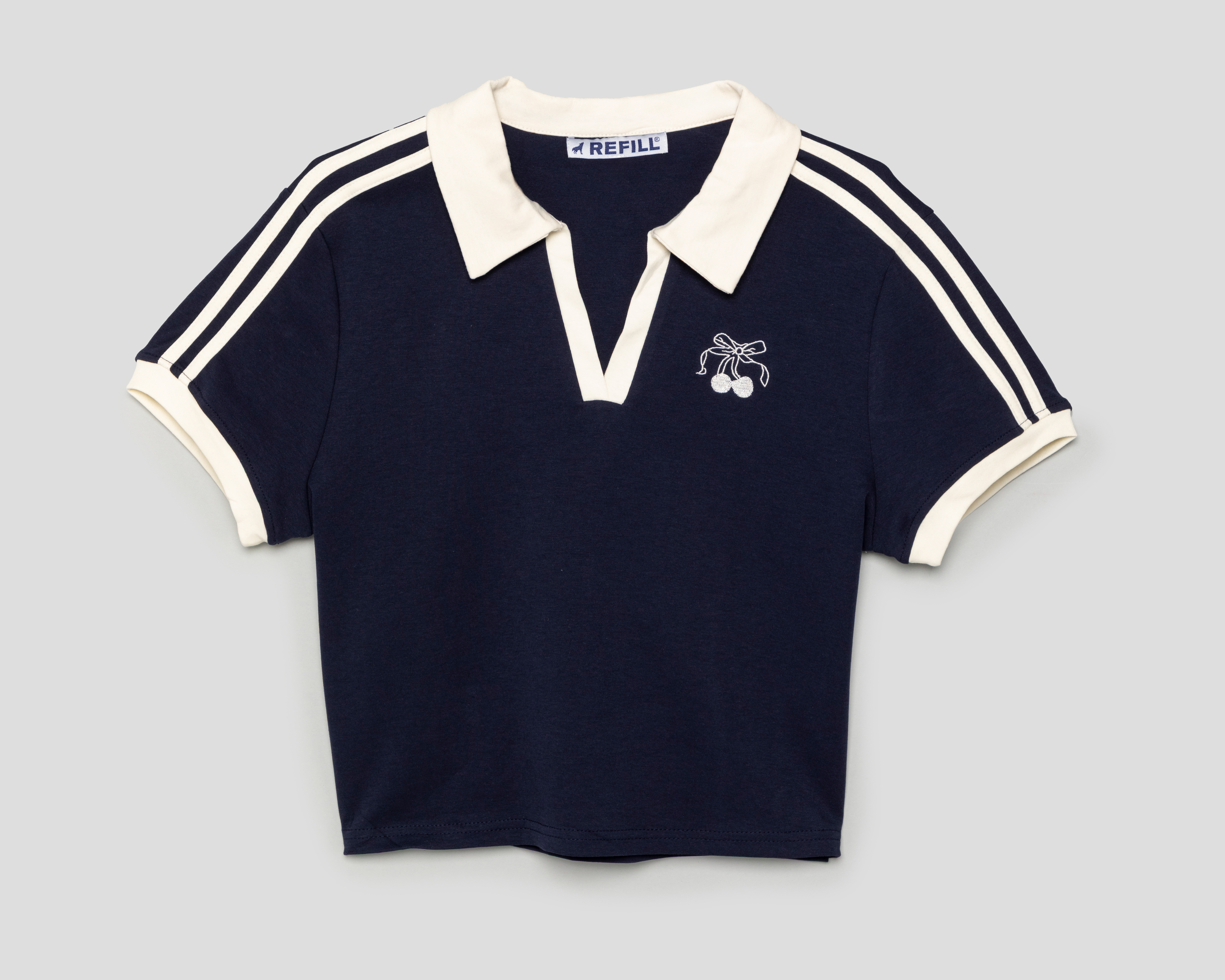 Playera Polo Refill Cuello V Azul Marino para Mujer