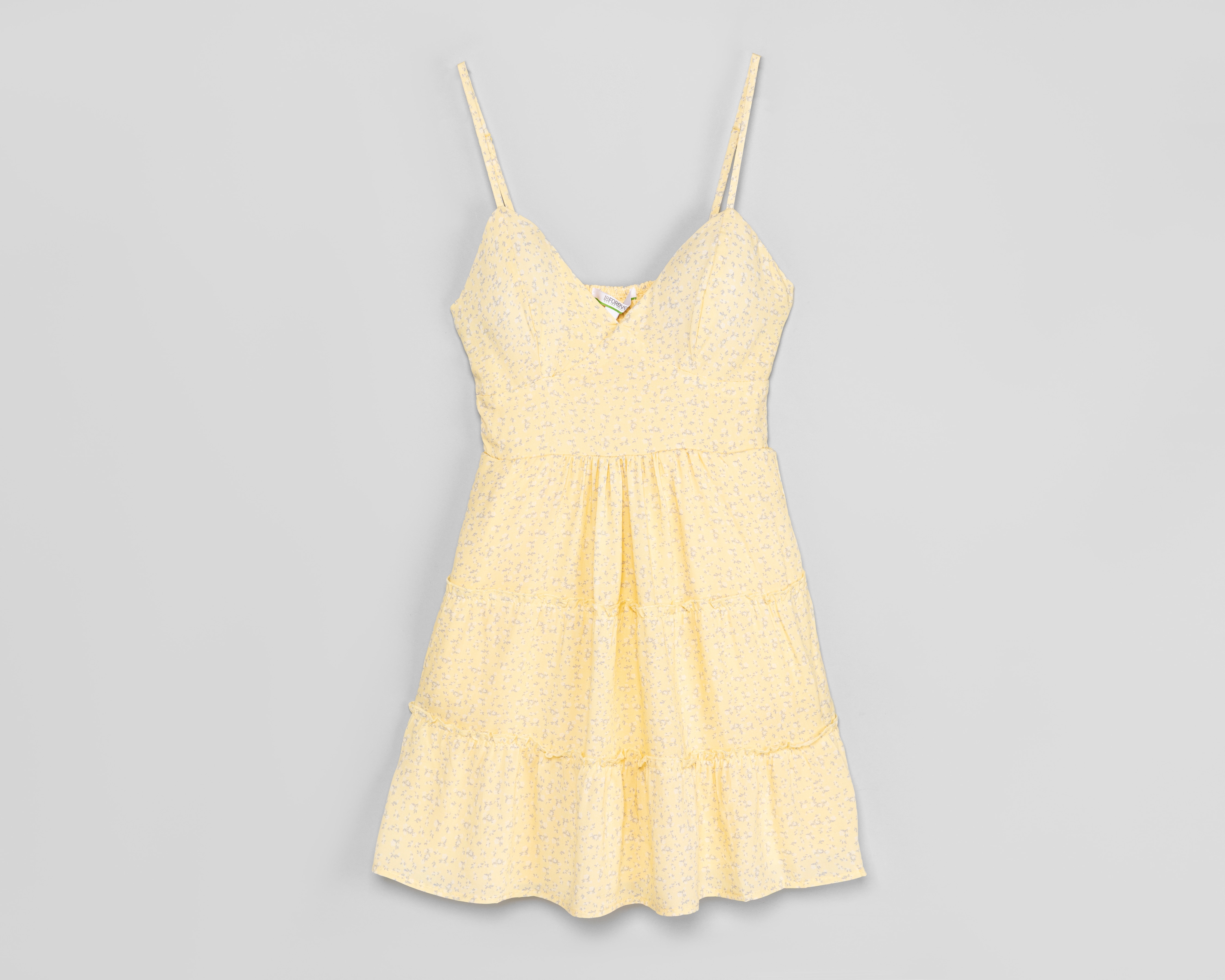 Vestido Casual 18 Forever Amarillo con Tirantes para Mujer