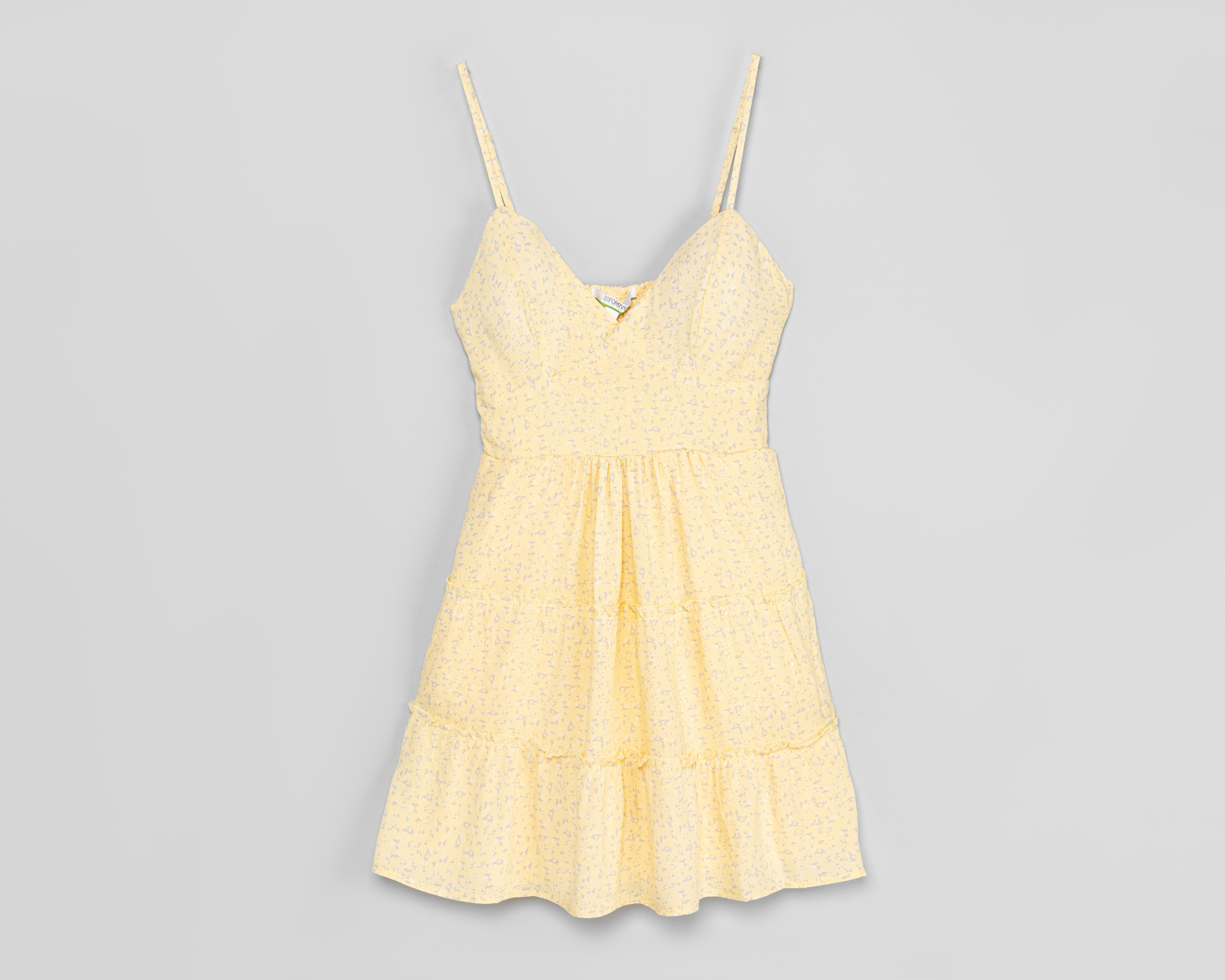 Vestido Casual 18 Forever Amarillo Floral de Tirantes para Mujer