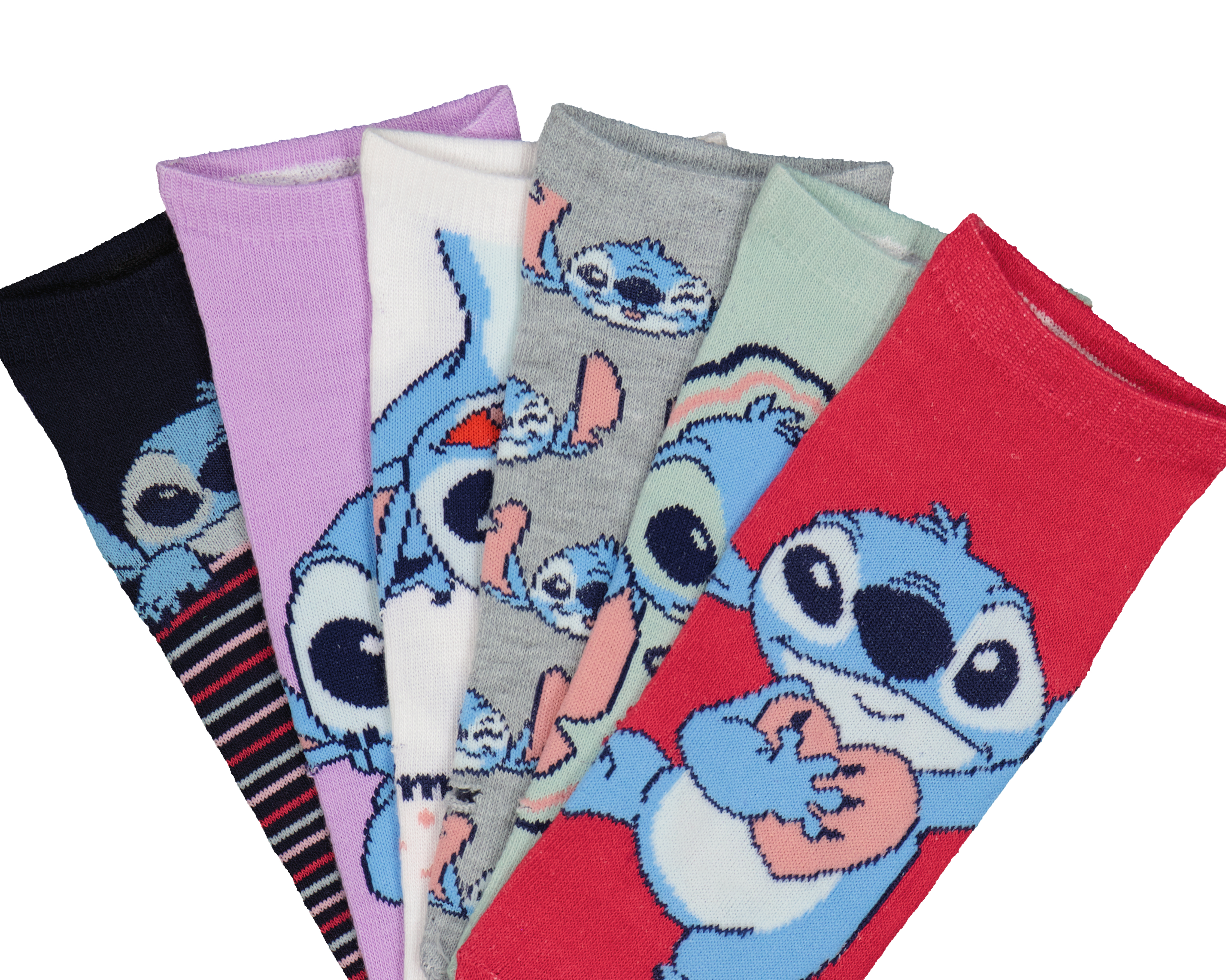 Foto 3 pulgar | Foto 2 | Calcetines Disney Stitch para Mujer 6 Pares