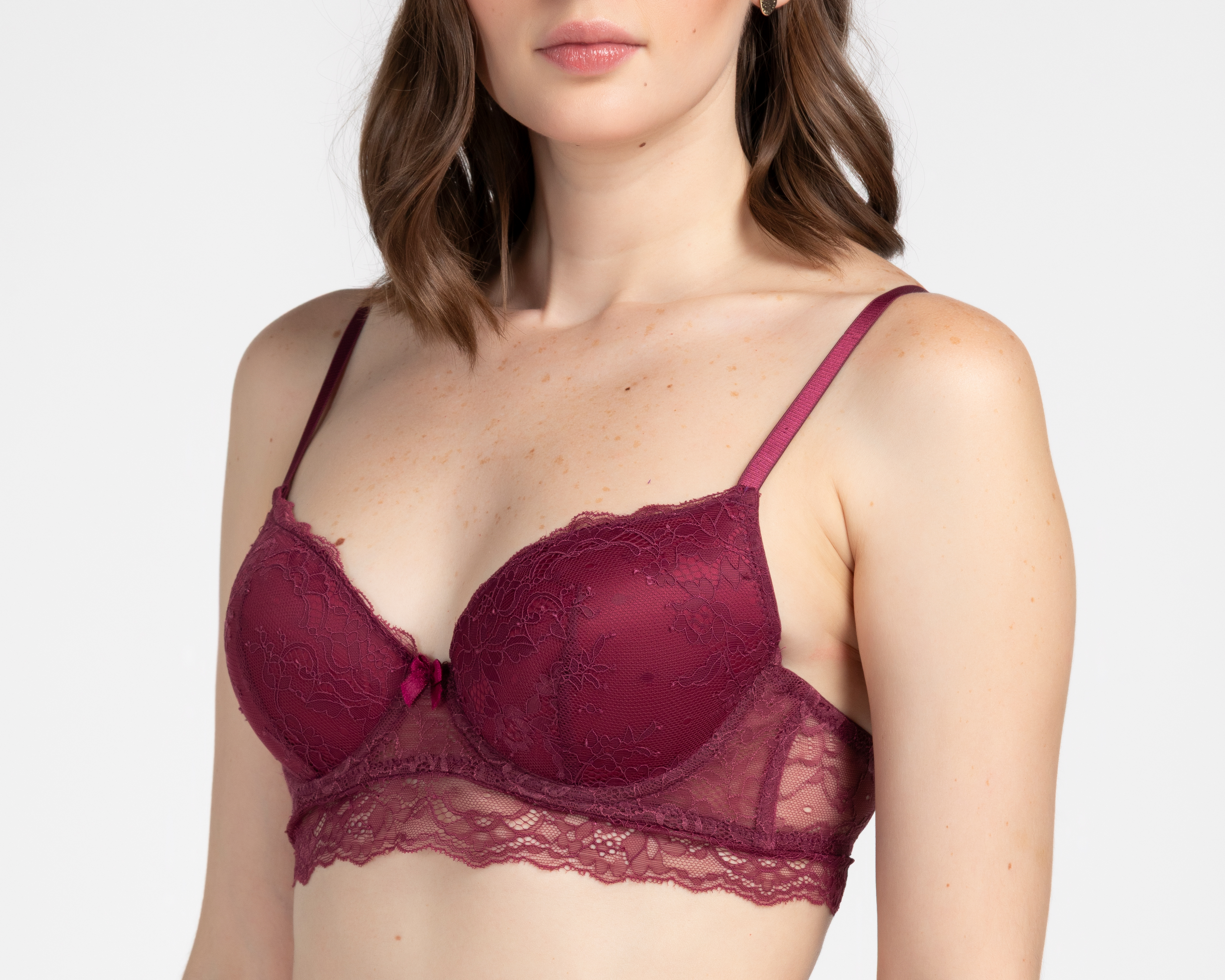 Foto 4 pulgar | Foto 3 | Coordinado de Encaje Media Copa con Varilla Eva tu Estilo Íntimo