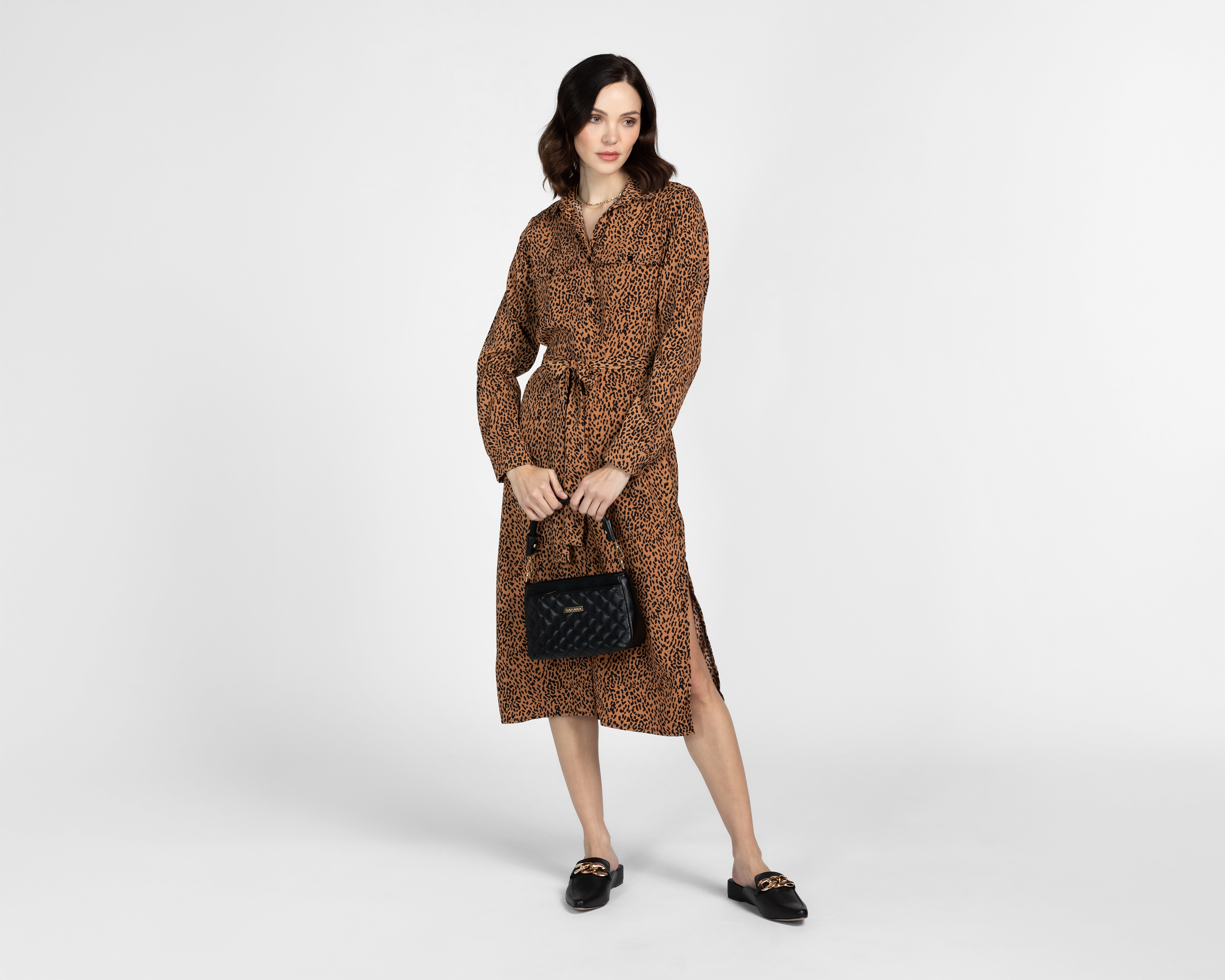 Foto 2 | Foto 2 | Vestido Casual Sahara Animal Print Manga Larga con Cinturón