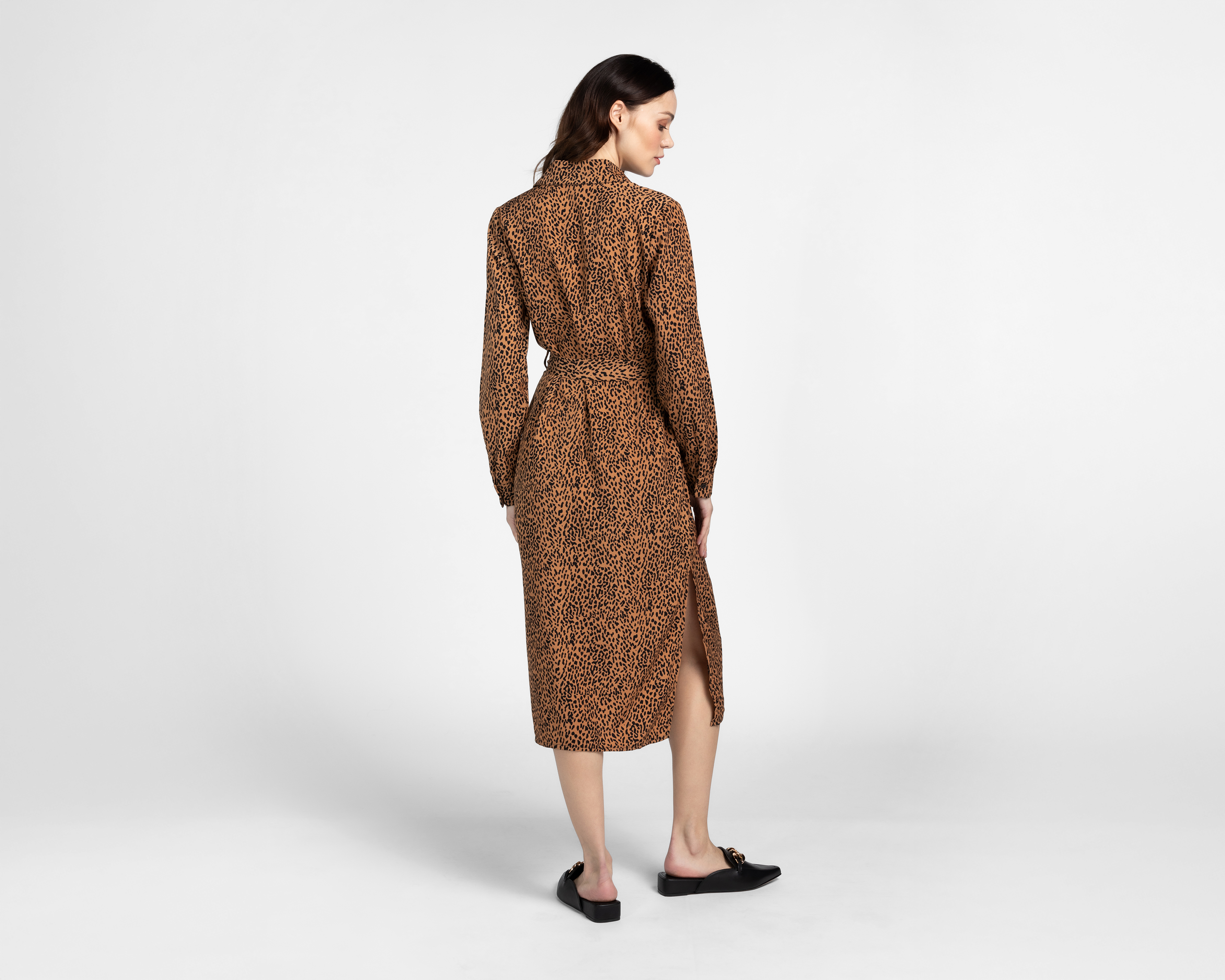 Foto 4 pulgar | Foto 3 | Vestido Casual Sahara Animal Print Manga Larga con Cinturón