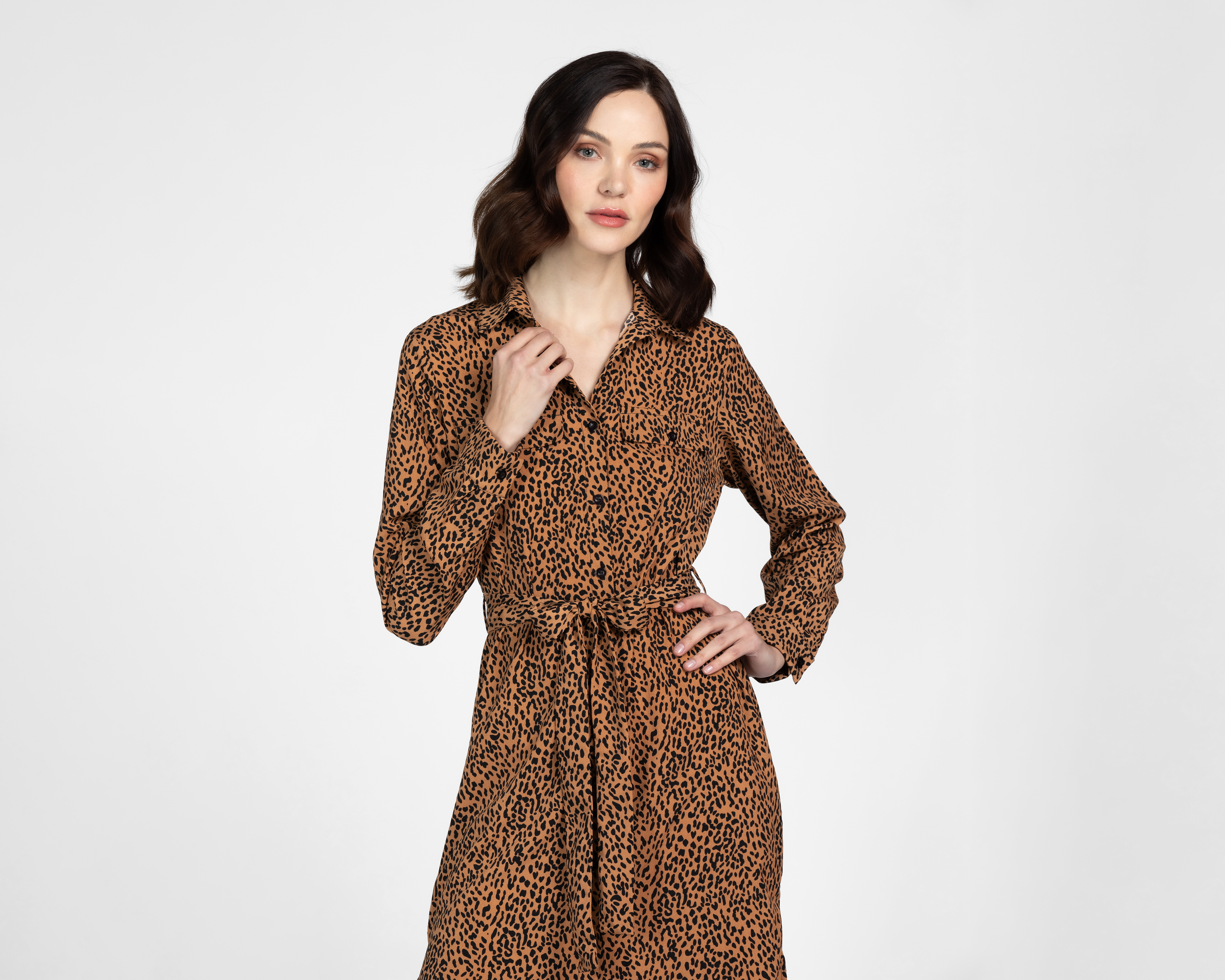 Foto 5 pulgar | Foto 4 | Vestido Casual Sahara Animal Print Manga Larga con Cinturón