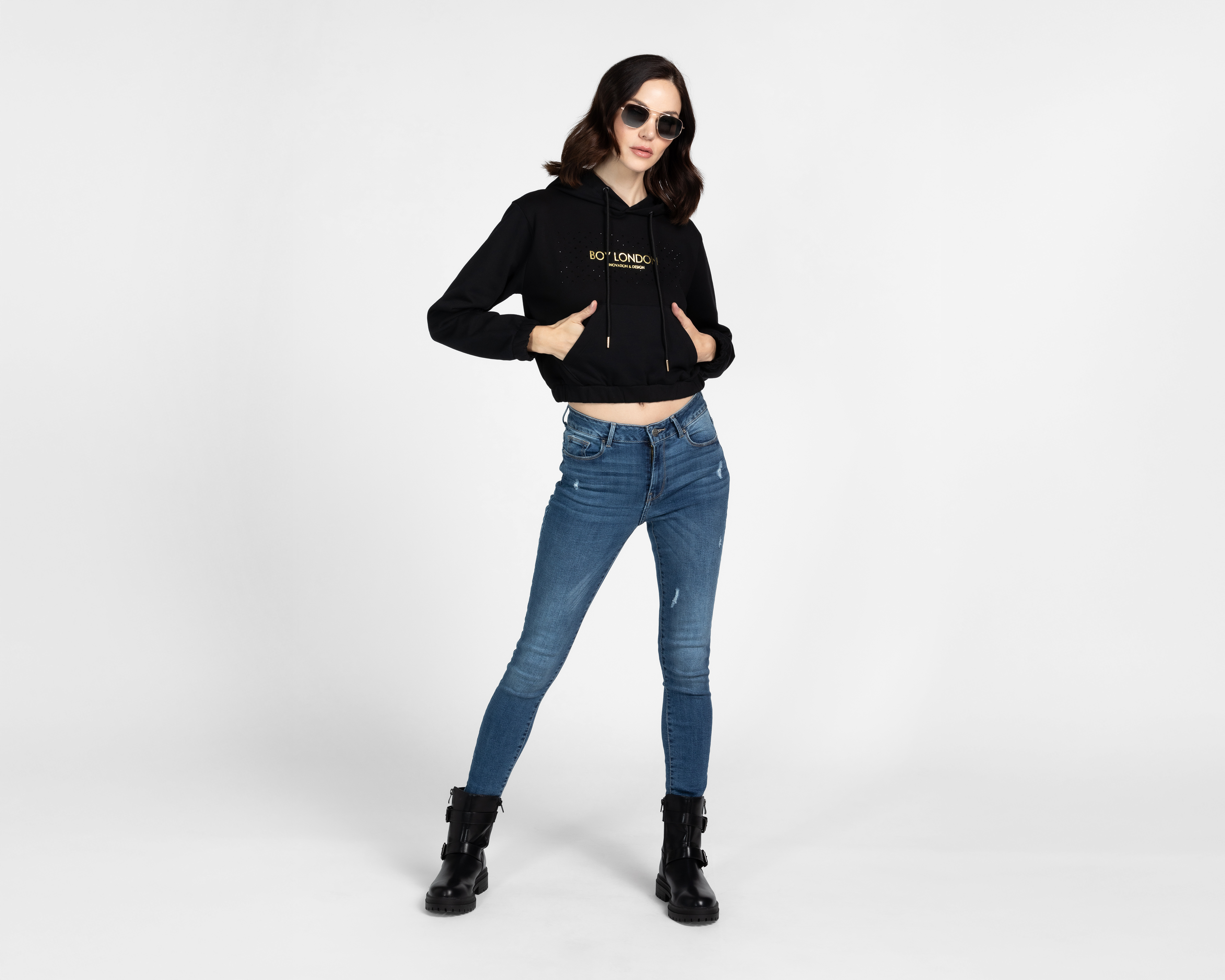 Foto 3 pulgar | Foto 2 | Sudadera con Capucha Boy London para Mujer