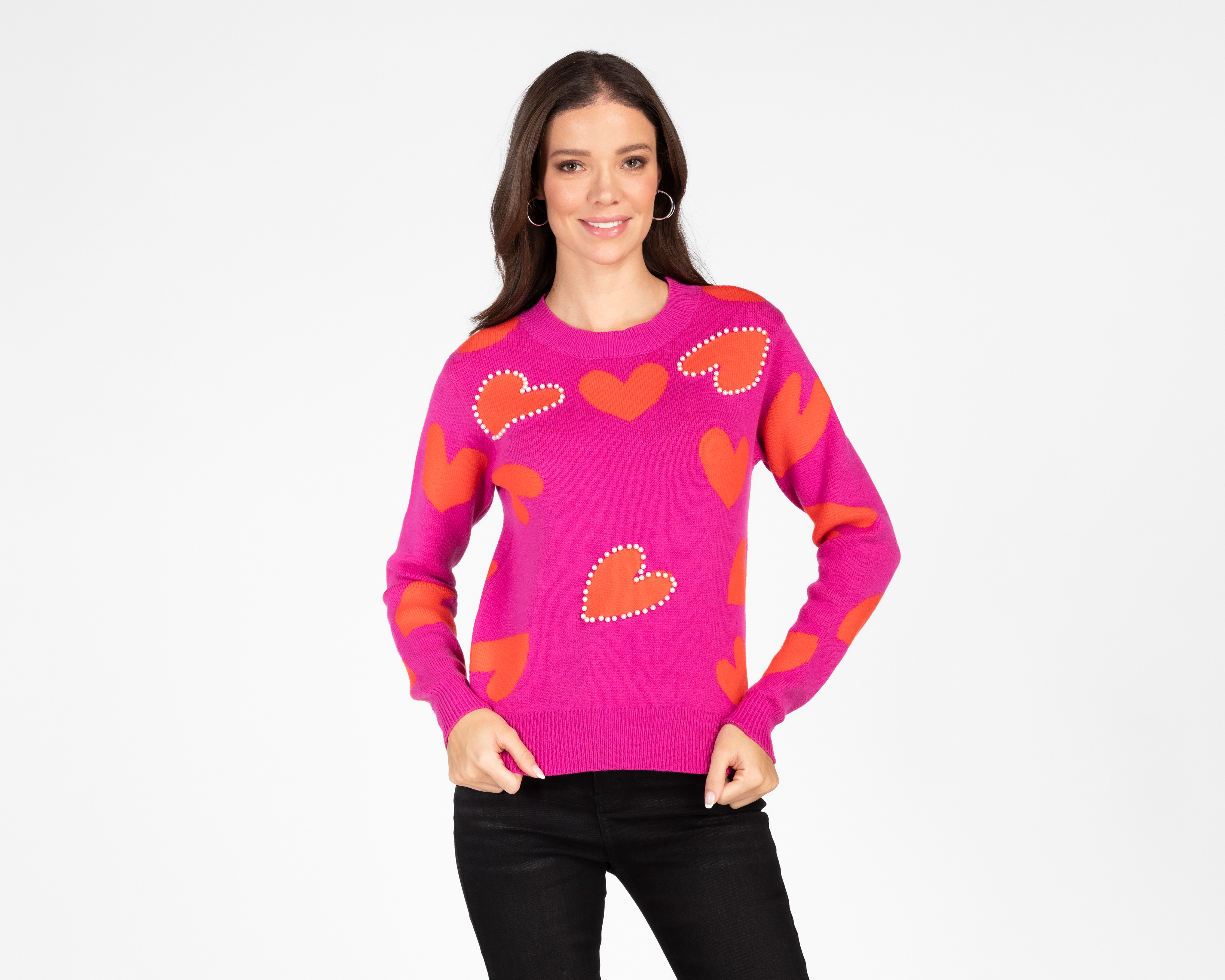 Foto 1 | Foto 1 | Suéter Estampado Corazones 18 Forever para Mujer