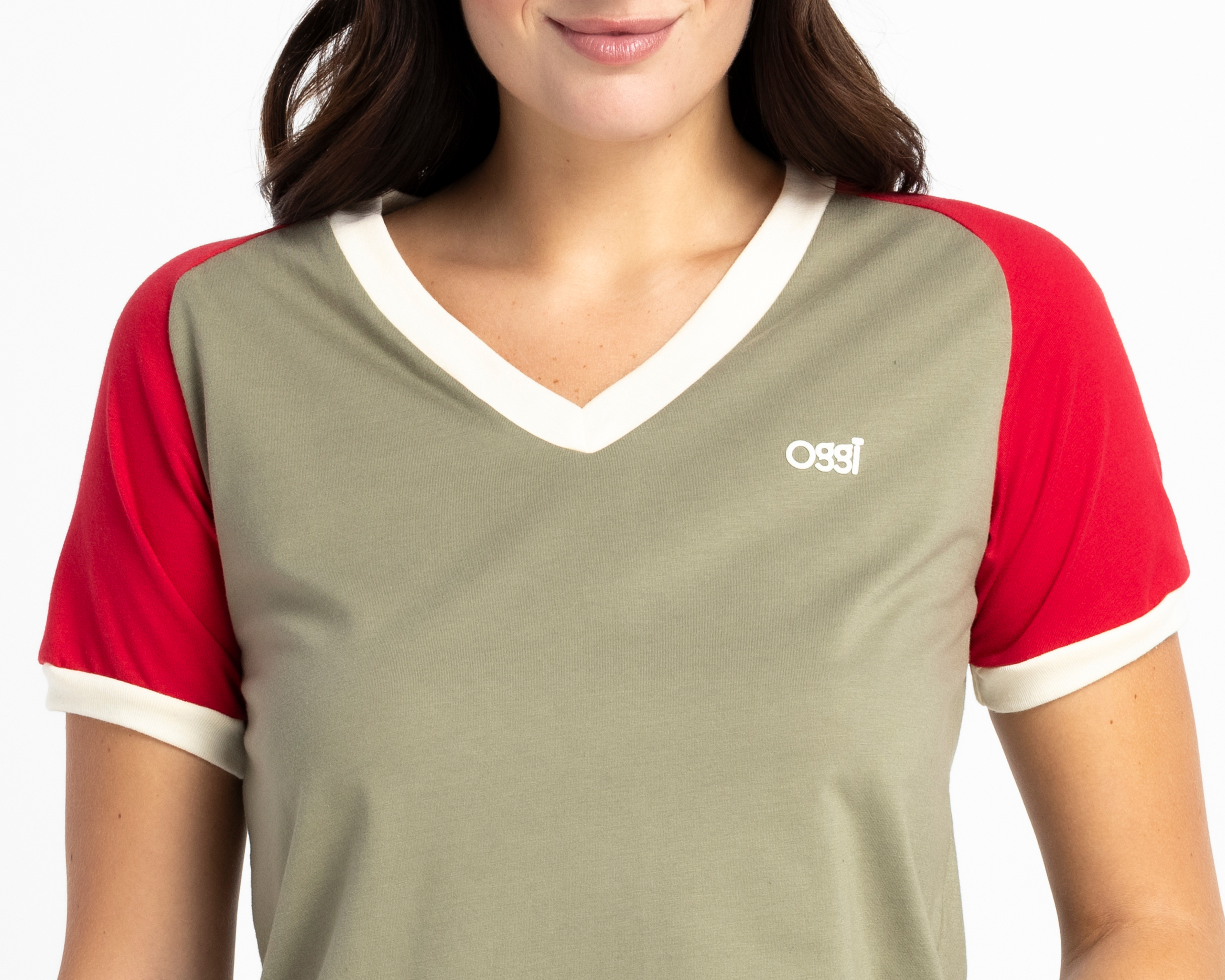 Foto 5 pulgar | Foto 4 | Playera de Cuello V Oggi para Mujer