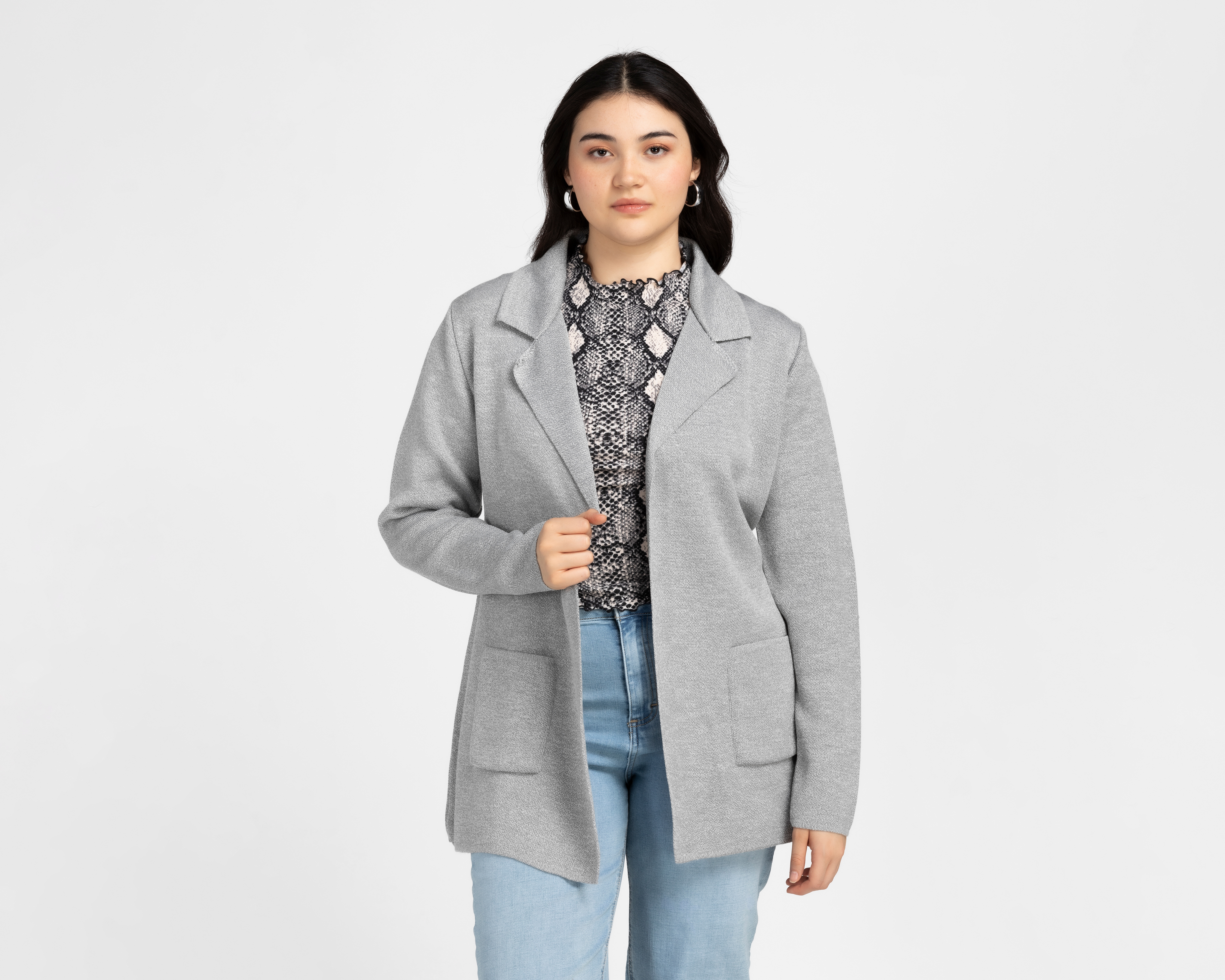 Foto 4 | Foto 4 | Blazer Gris Sahara para Mujer