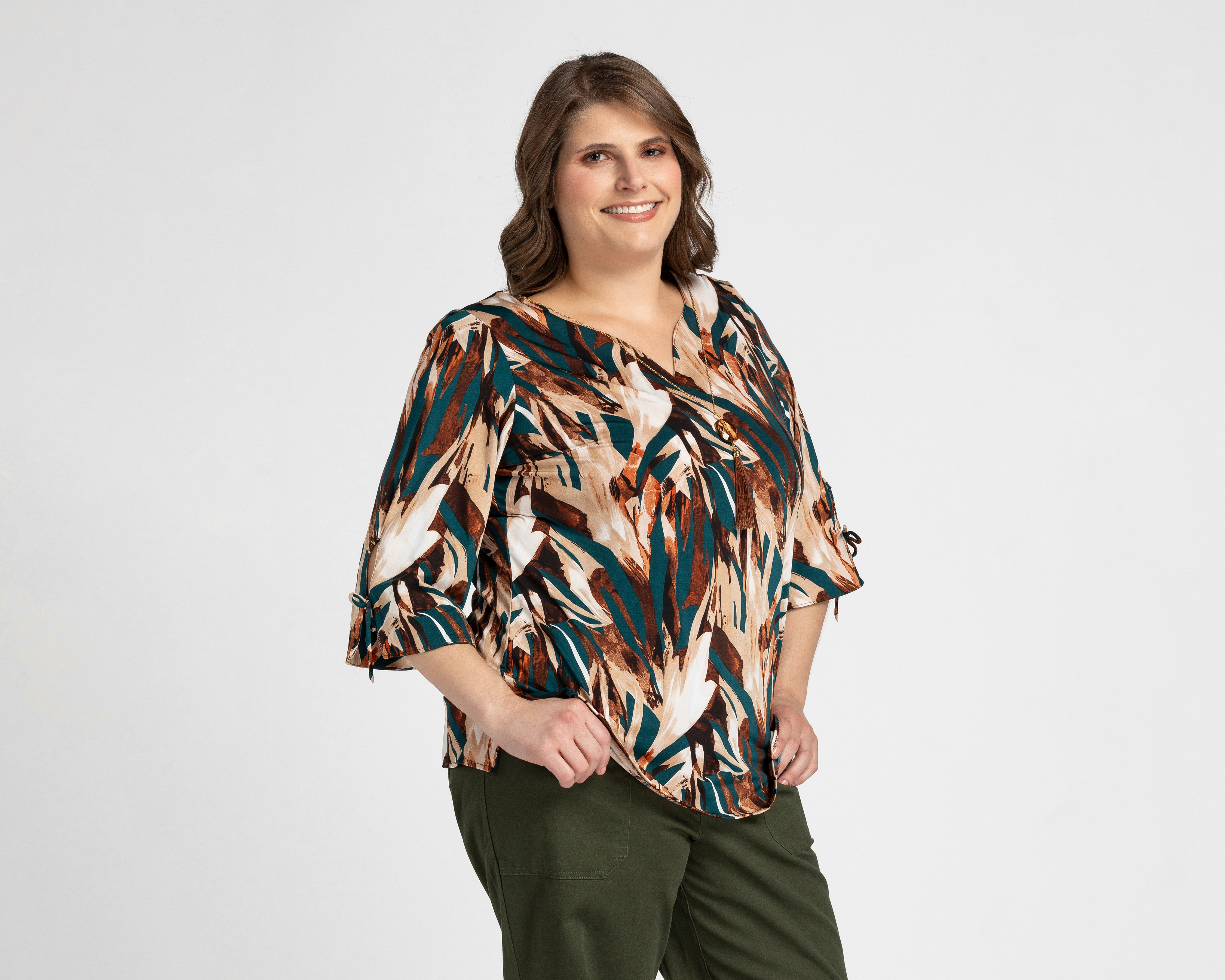 Blusa Paloma con Collar para Mujer