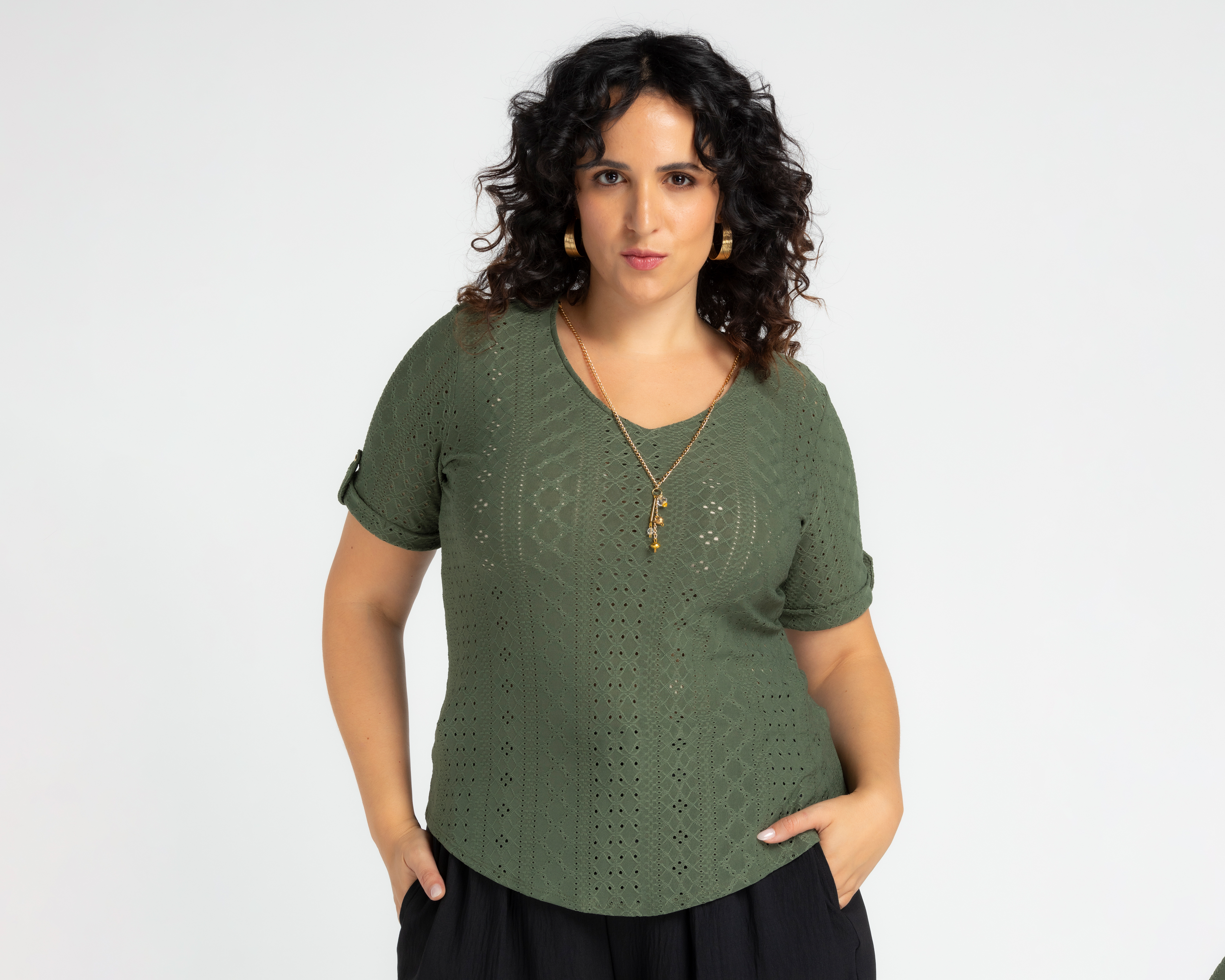 Foto 2 pulgar | Foto 1 | Blusa Lady Sun con Collar para Mujer
