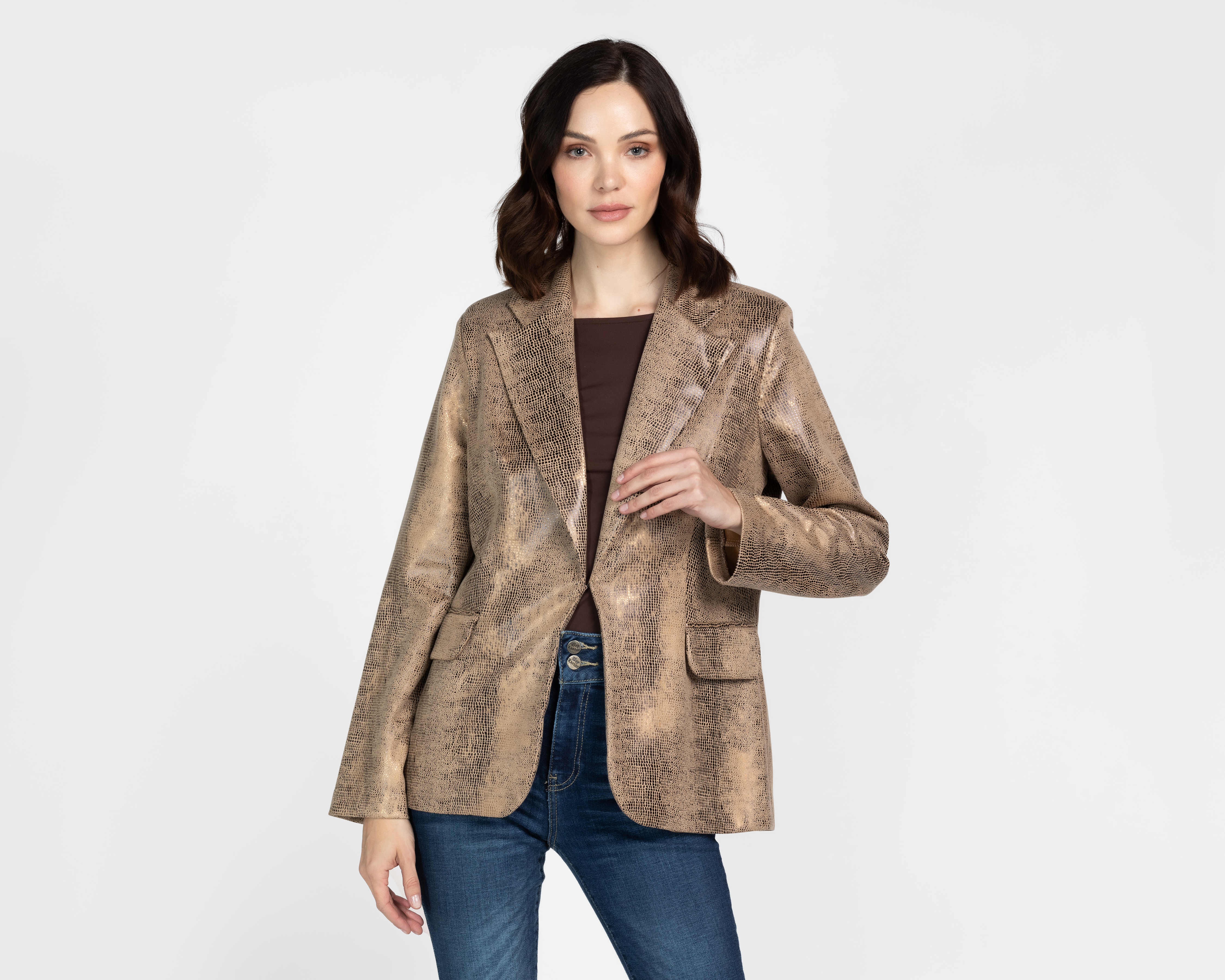 Foto 1 | Foto 1 | Blazer Dorado Sahara para Mujer