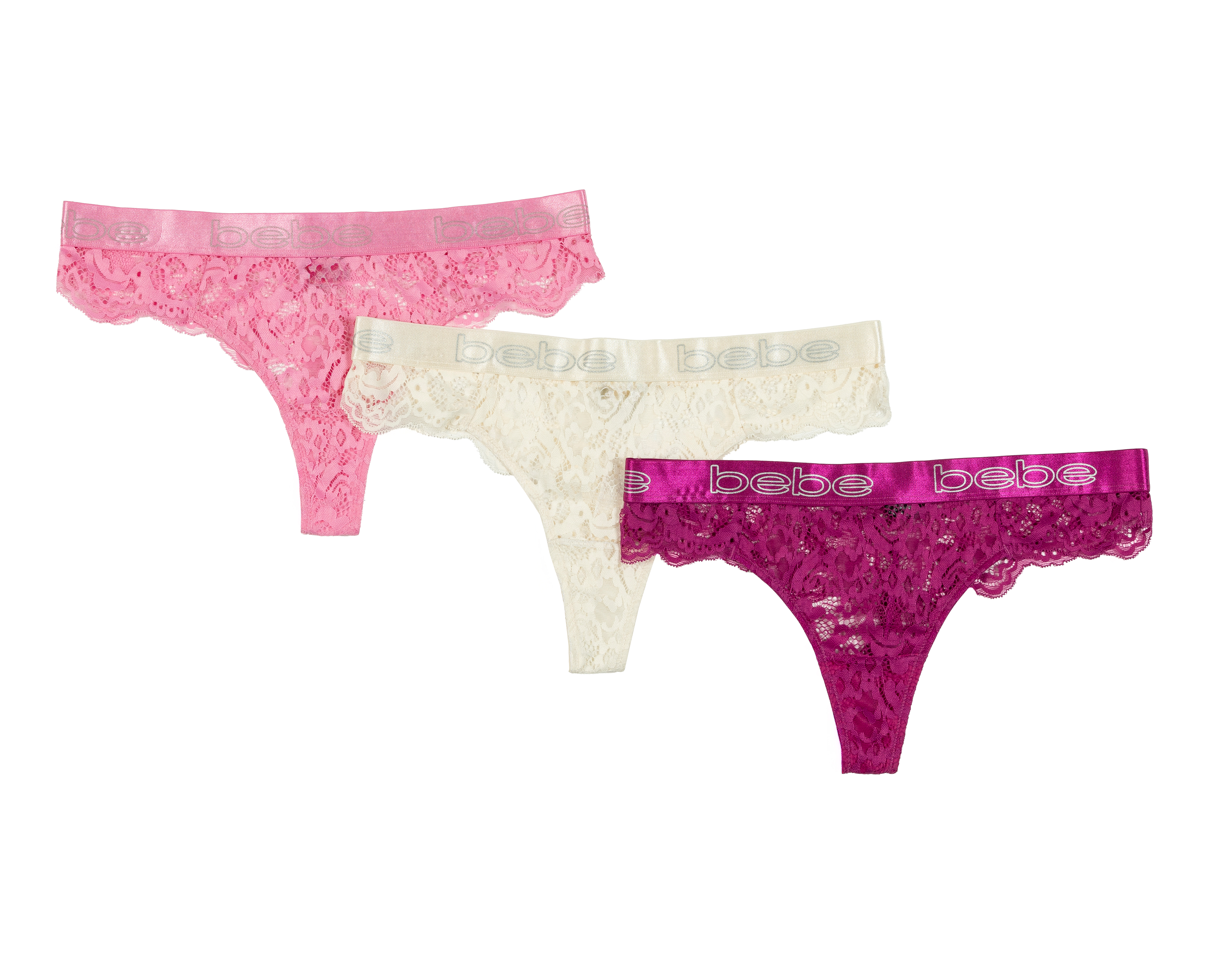 Tanga con Encaje Bebe para Mujer 3 Piezas