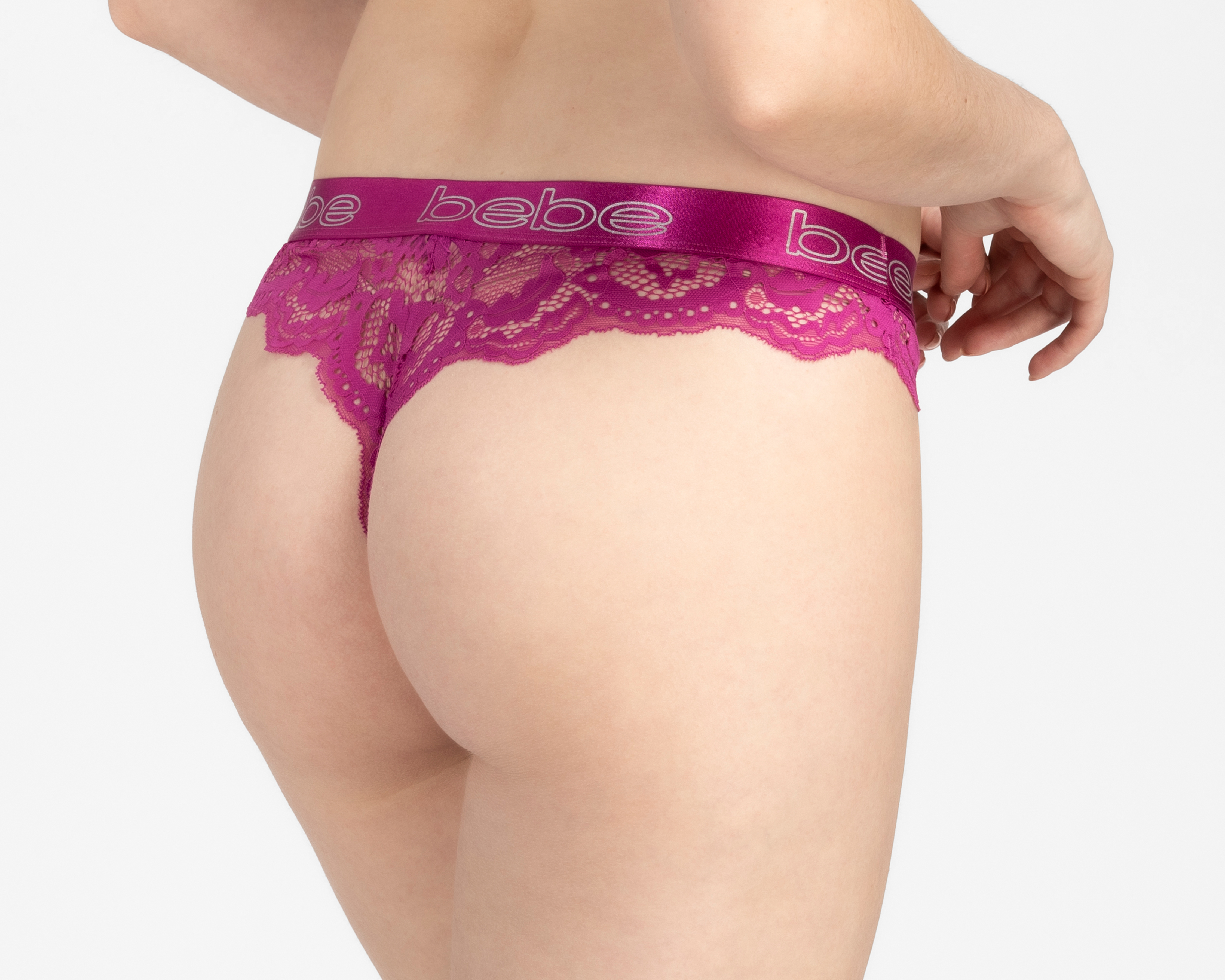 Foto 4 pulgar | Foto 3 | Tanga con Encaje Bebe para Mujer 3 Piezas