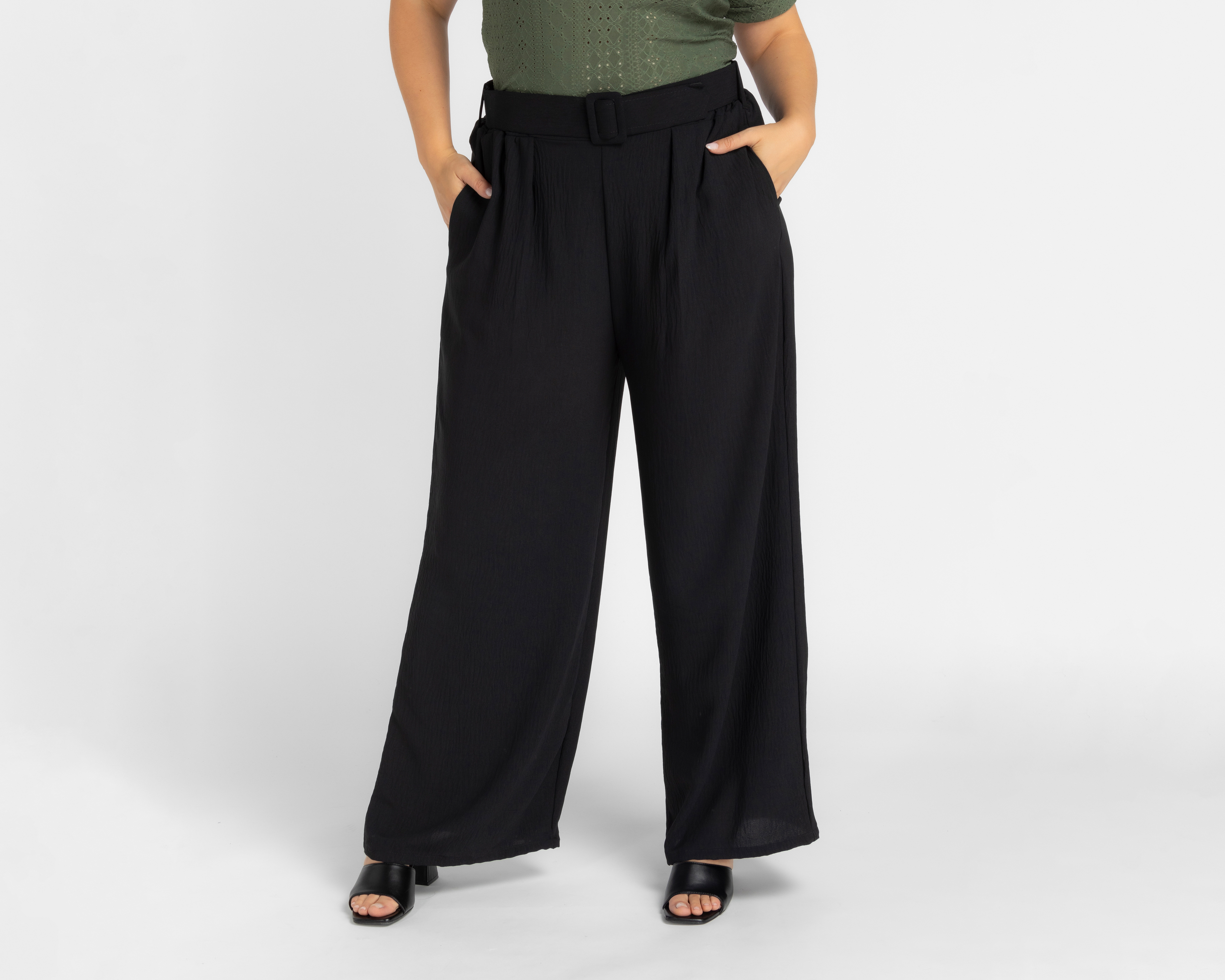 Foto 5 pulgar | Foto 4 | Pantalón Ancho Sahara Negro para Mujer
