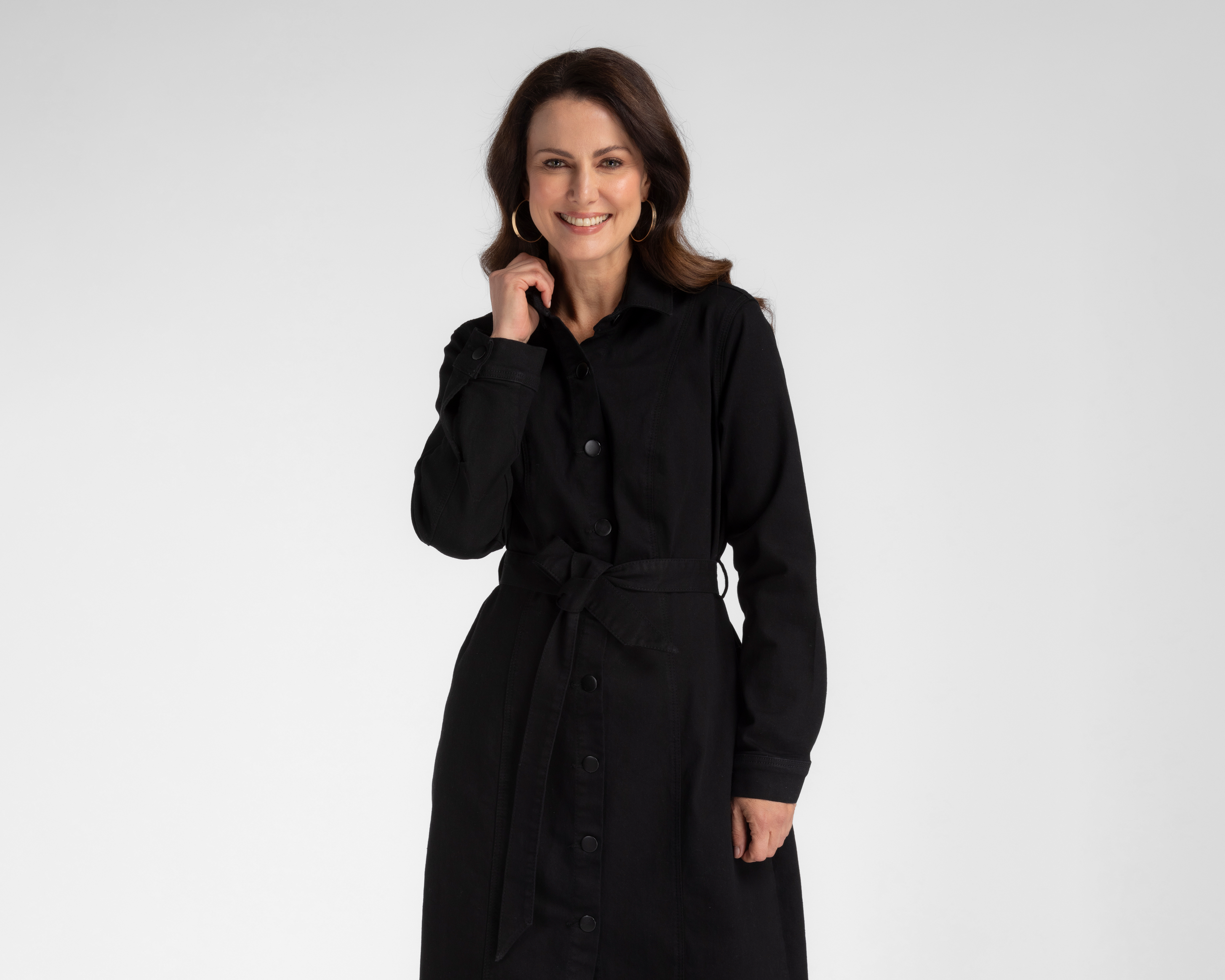 Foto 5 pulgar | Foto 4 | Vestido Casual Sahara de Mezclilla Negro con Lazo