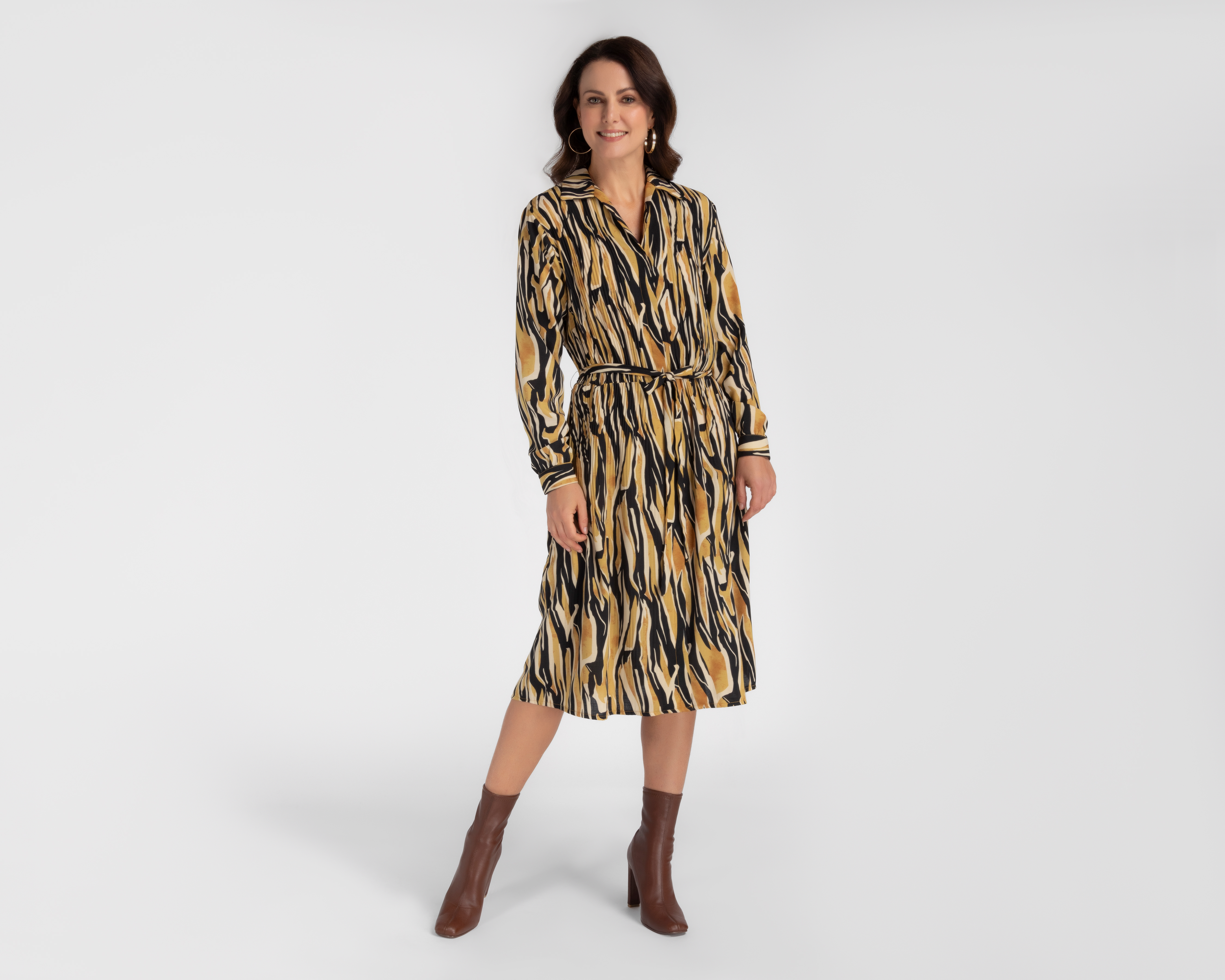 Foto 1 | Foto 1 | Vestido Casual Sahara Plisado Midi Manga Larga