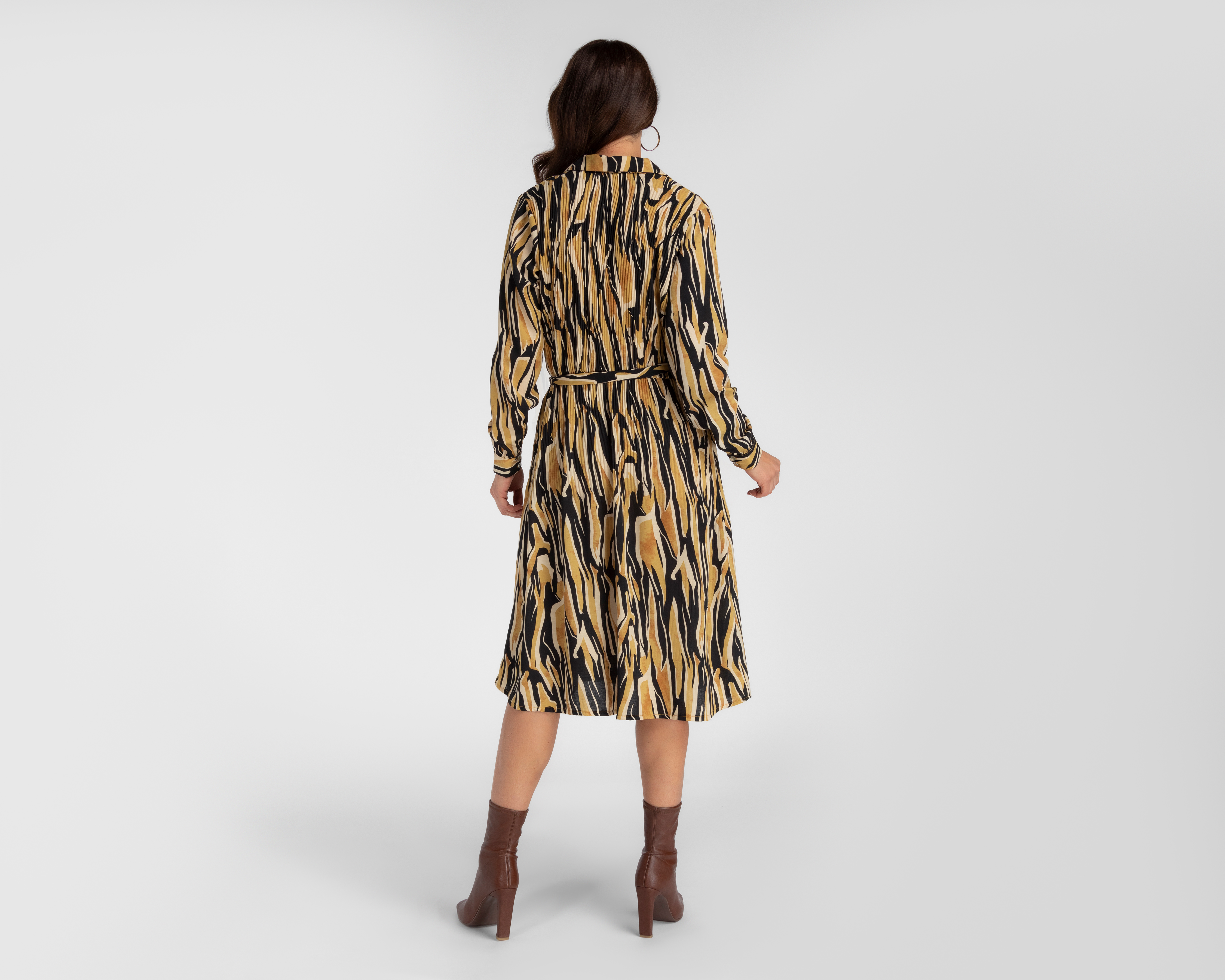 Foto 3 | Foto 3 | Vestido Casual Sahara Plisado Midi Manga Larga