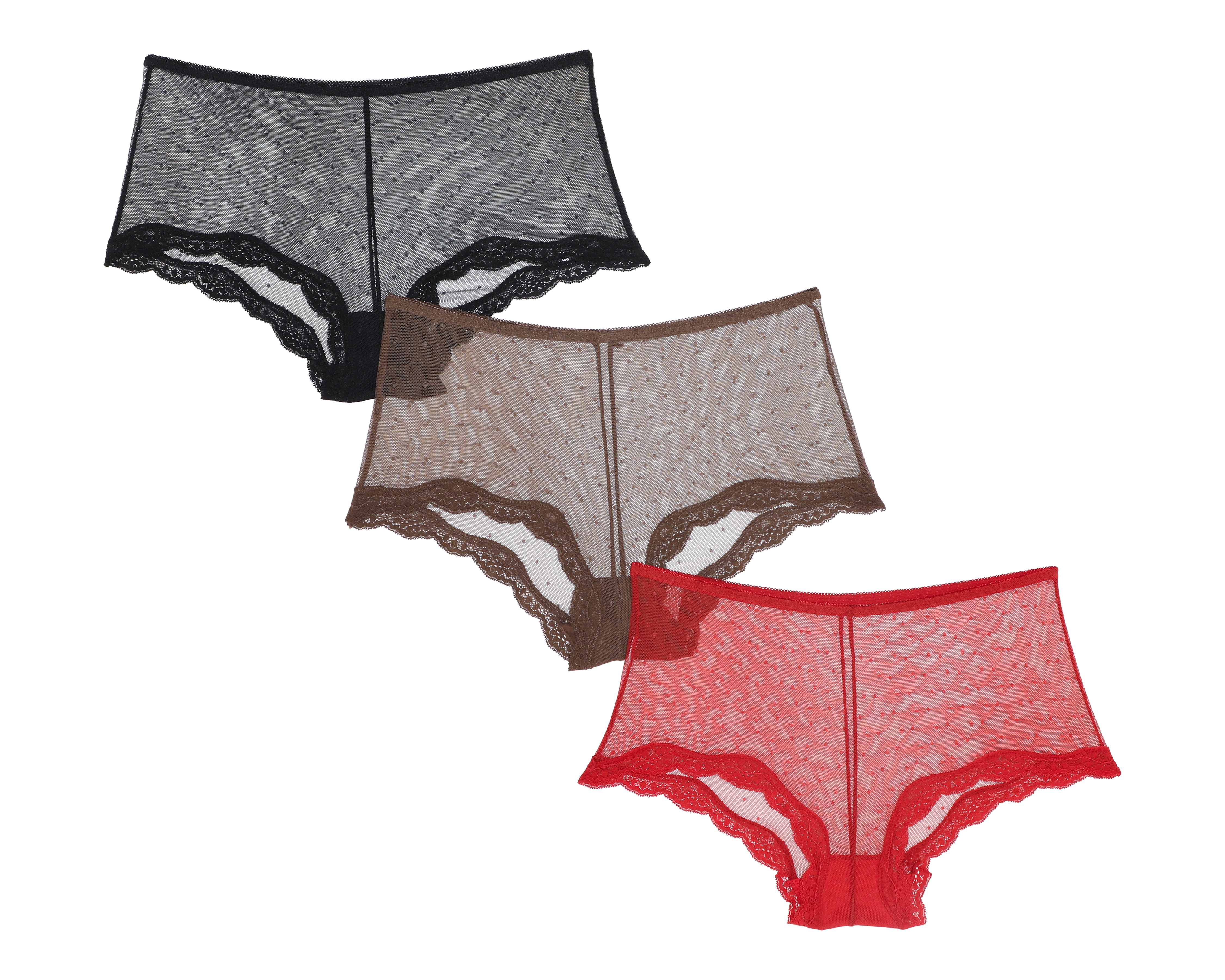 Bóxer con Encaje Eva tu Estilo Íntimo para Mujer 3 Piezas