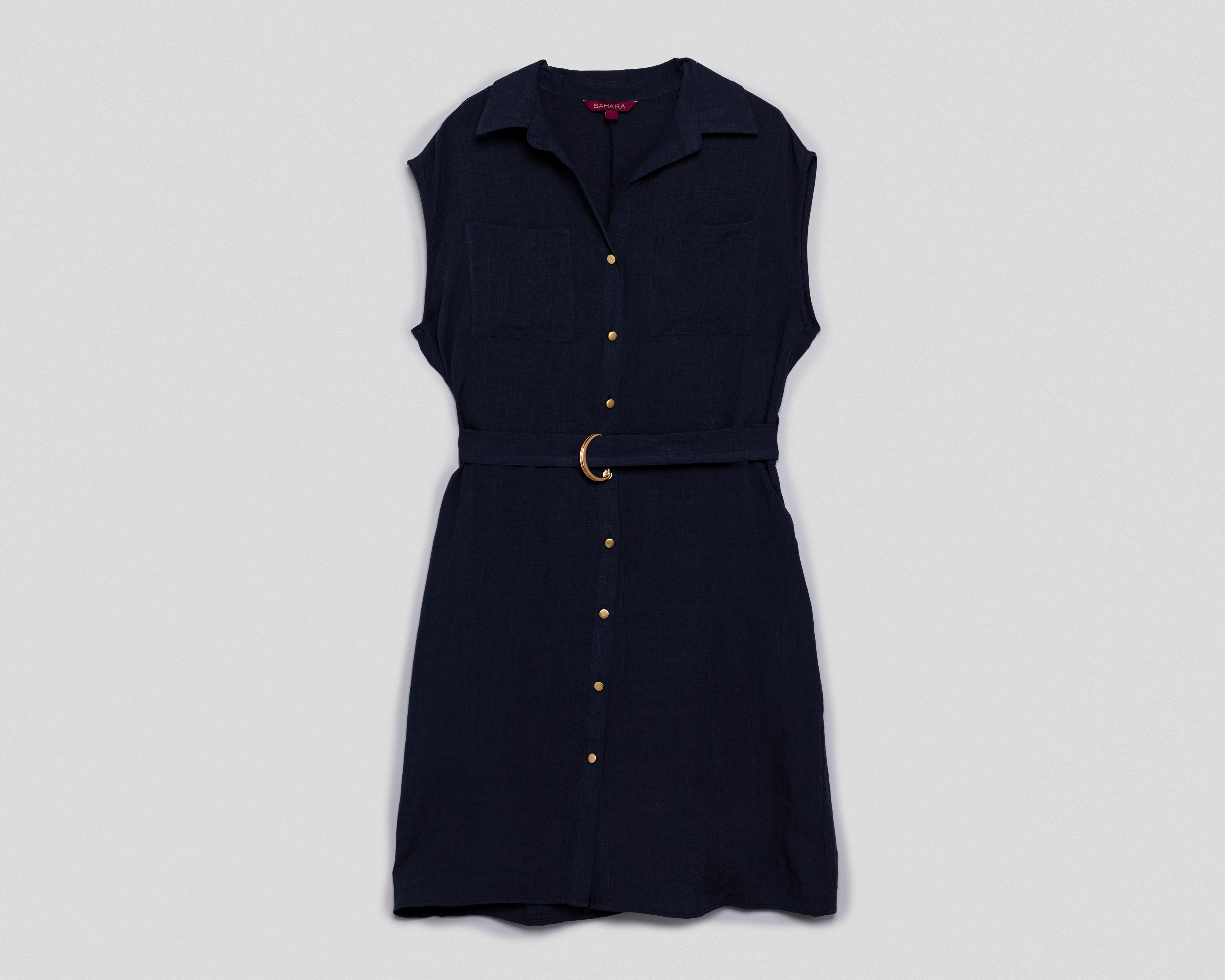 Foto 1 | Foto 1 | Vestido Casual Sahara Azul sin Mangas Midi para Mujer