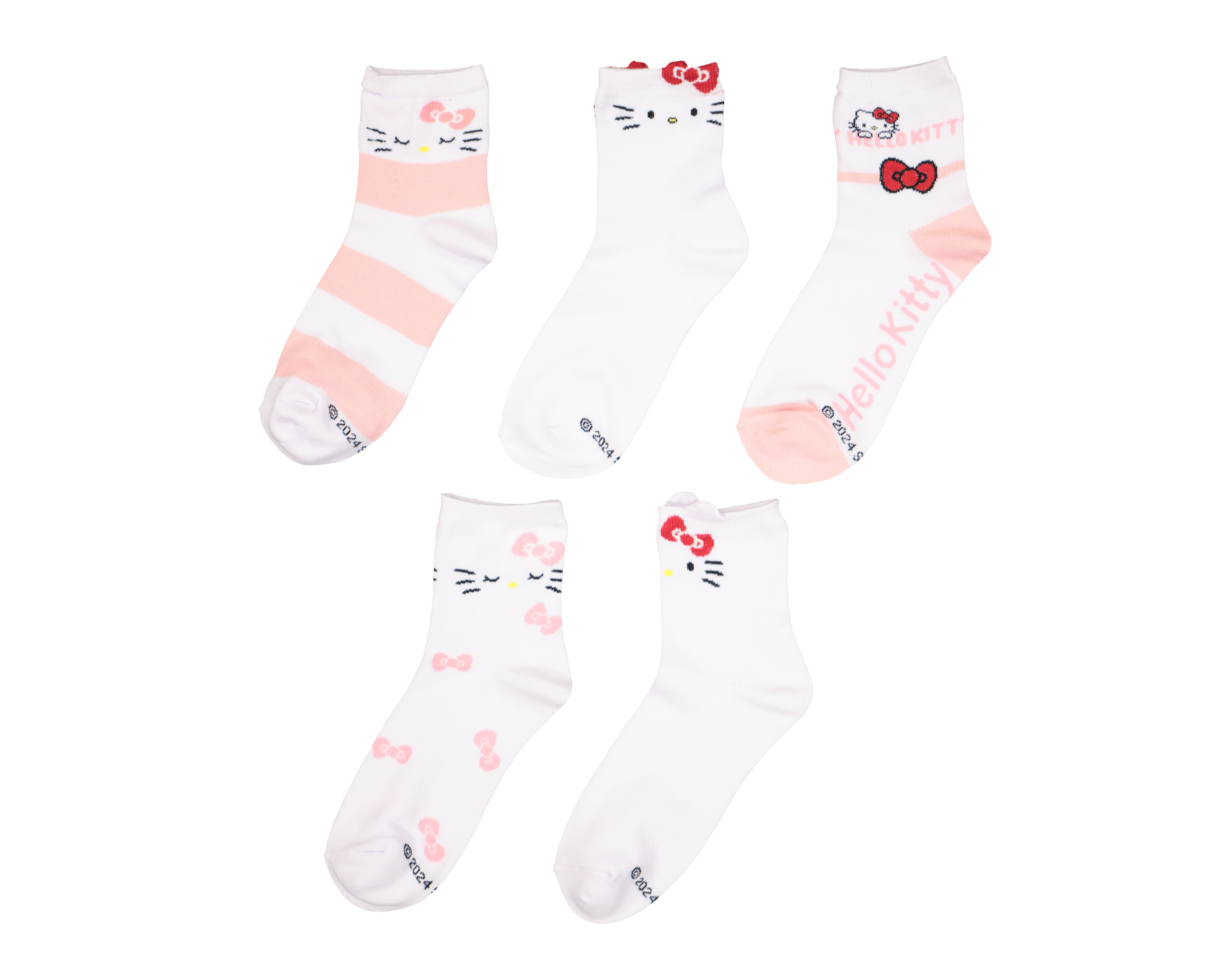 Foto 2 pulgar | Foto 1 | Calcetas Cortas Hello Kitty para Mujer 5 Pares