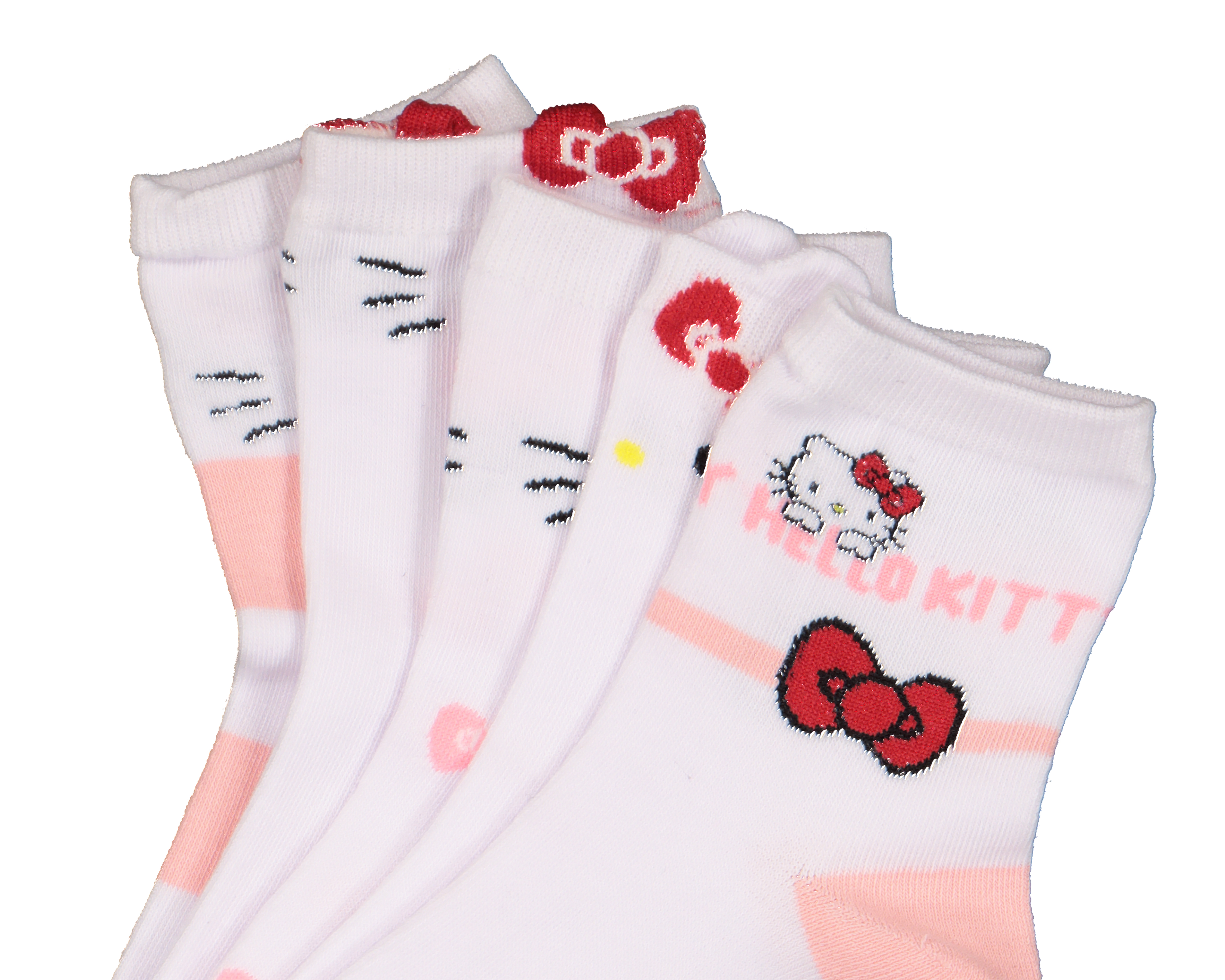 Foto 3 pulgar | Foto 2 | Calcetas Cortas Hello Kitty para Mujer 5 Pares