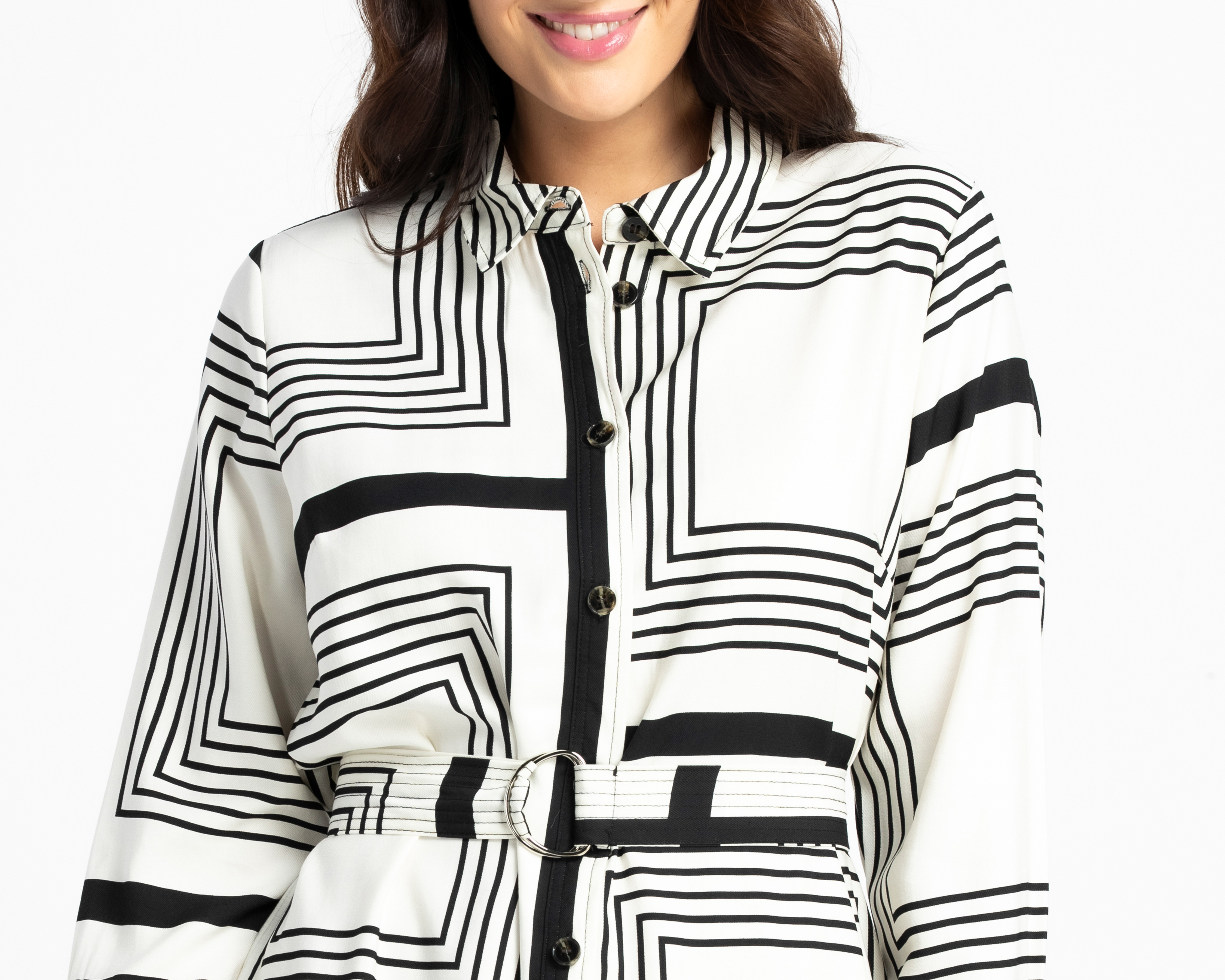 Foto 5 pulgar | Foto 4 | Vestido Casual Sahara Manga Larga Estampado con Botones para Mujer